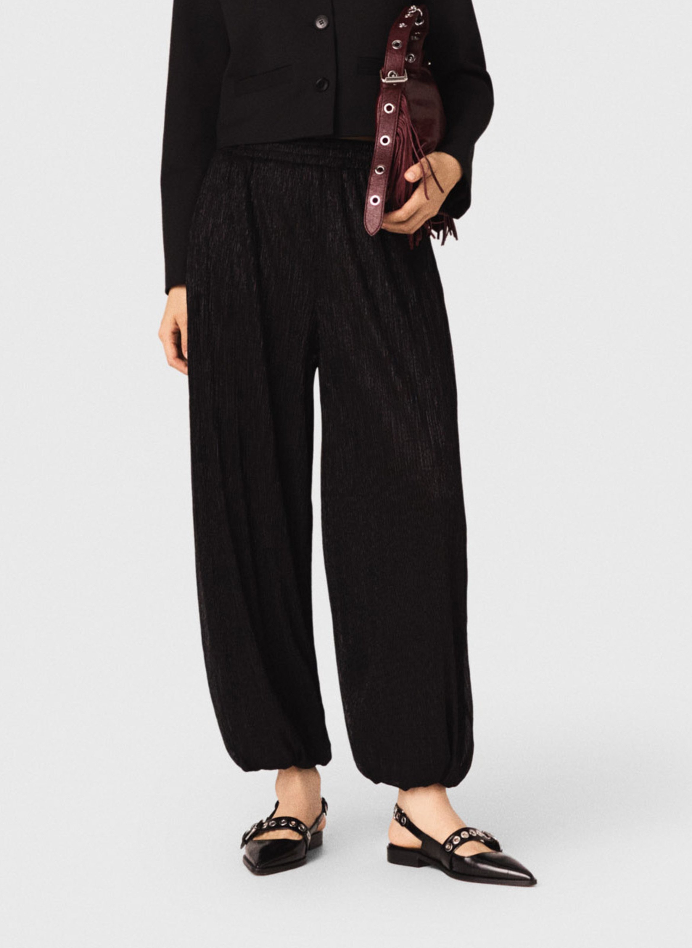 Wijde ballonbroek MAJE Zwart