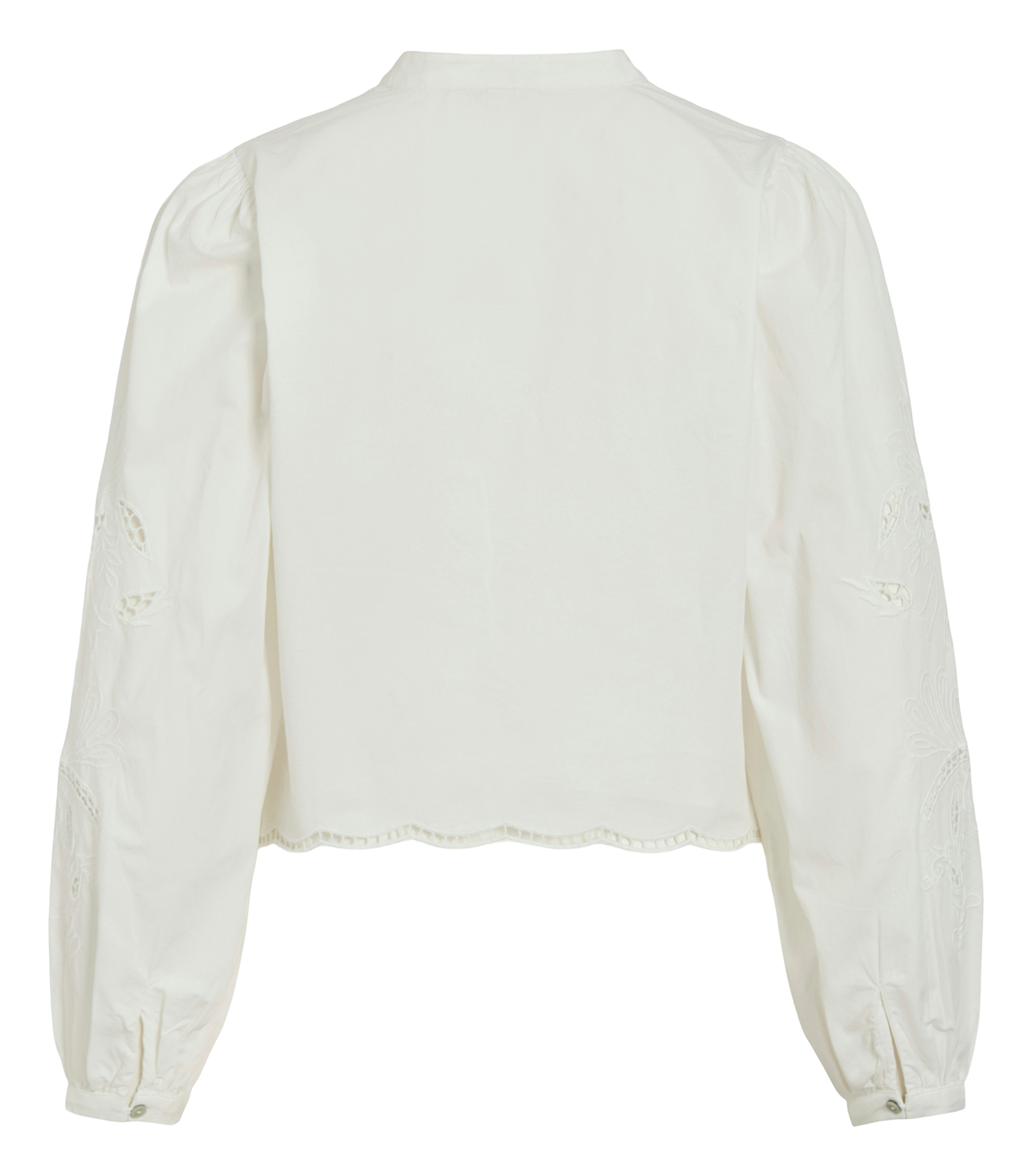 Straight round neck shirt in embroidered organic cotton ROUGE EDIT Beige