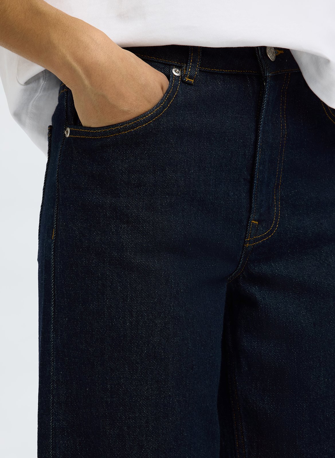 Flared organic cotton blend jeans SELECTED Blue