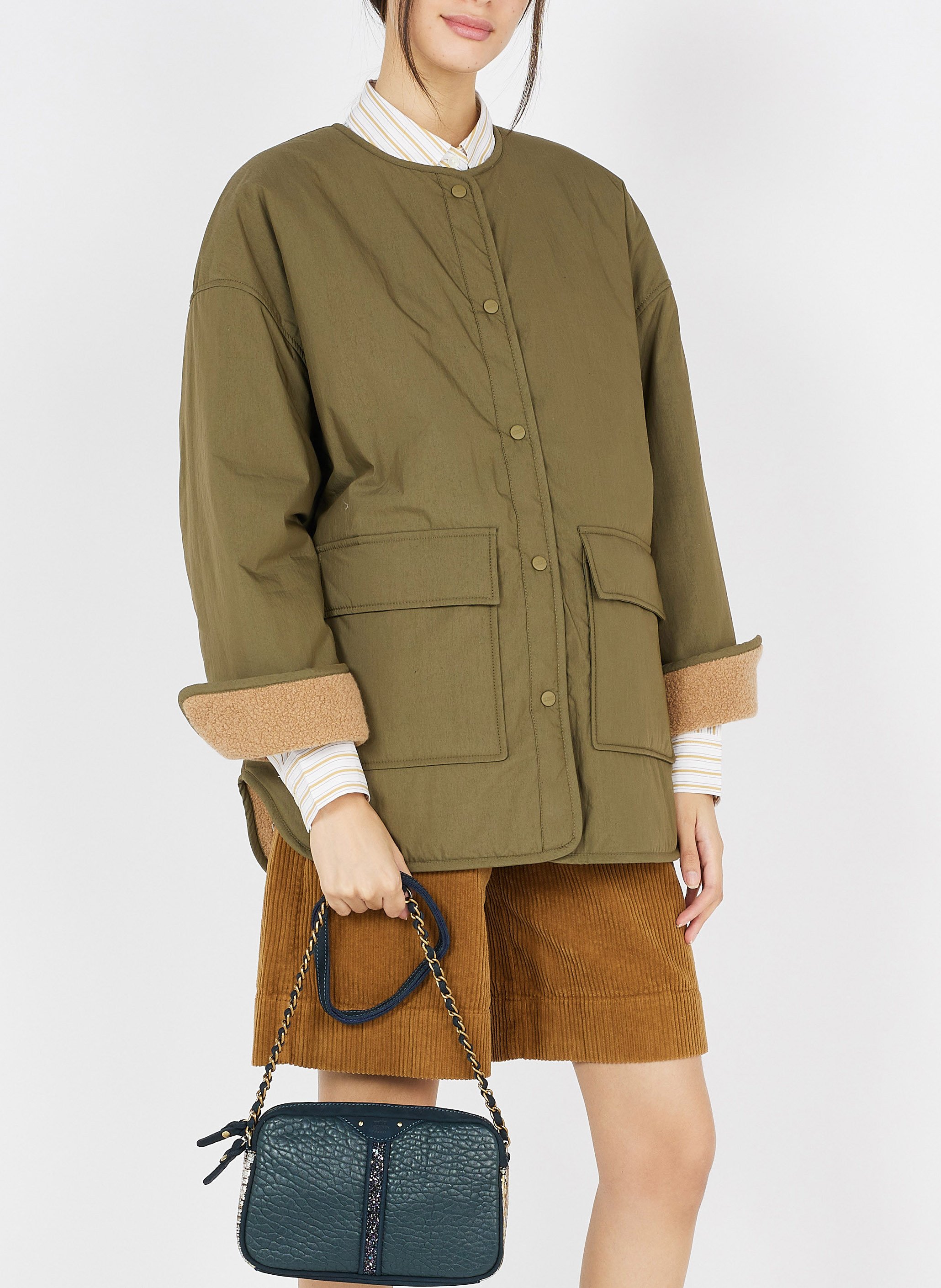 Sac bandoulière en cuir MILA LOUISE Bleu