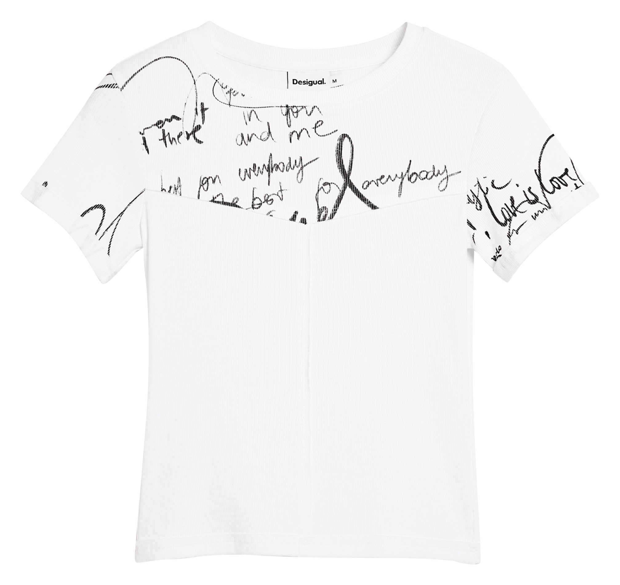 <T-shirt met rechte snit en opdruk</p> DESIGUAL Wit