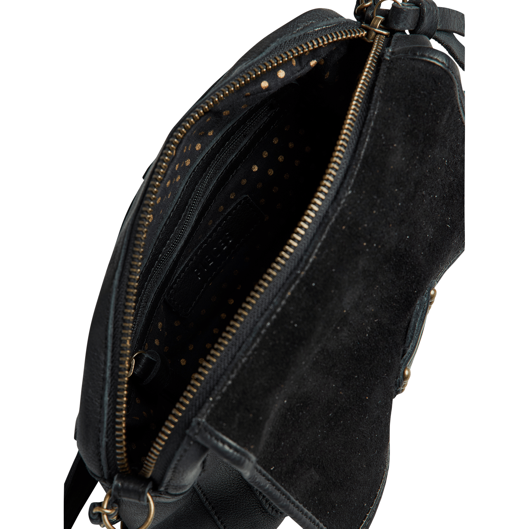 Sac bandoulière en cuir PIECES Noir