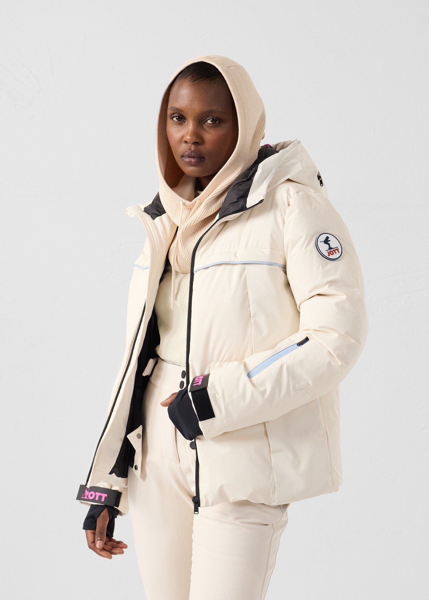 Knit hooded cagoule JOTT Brown