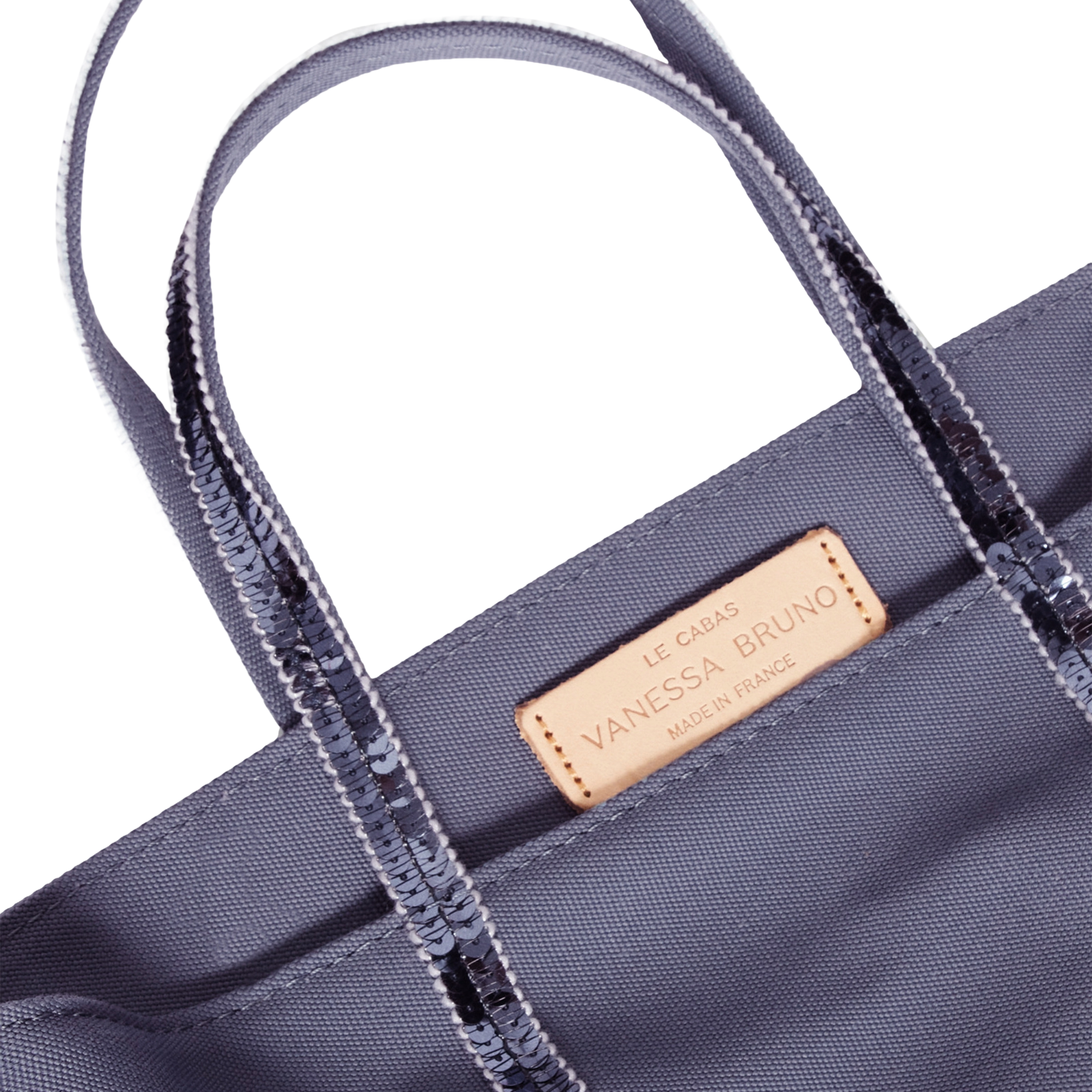 Mini-Shopper aus Baumwolle mit Pailletten Blau