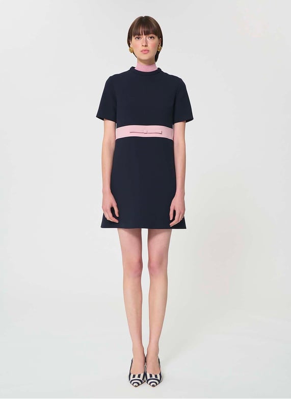 Short a-Line dress with round neck Blue Tara jarmon - Women | Place des Tendances Short a-Line dress with round neck Blue Tara jarmon - Women | Place des Tendances
