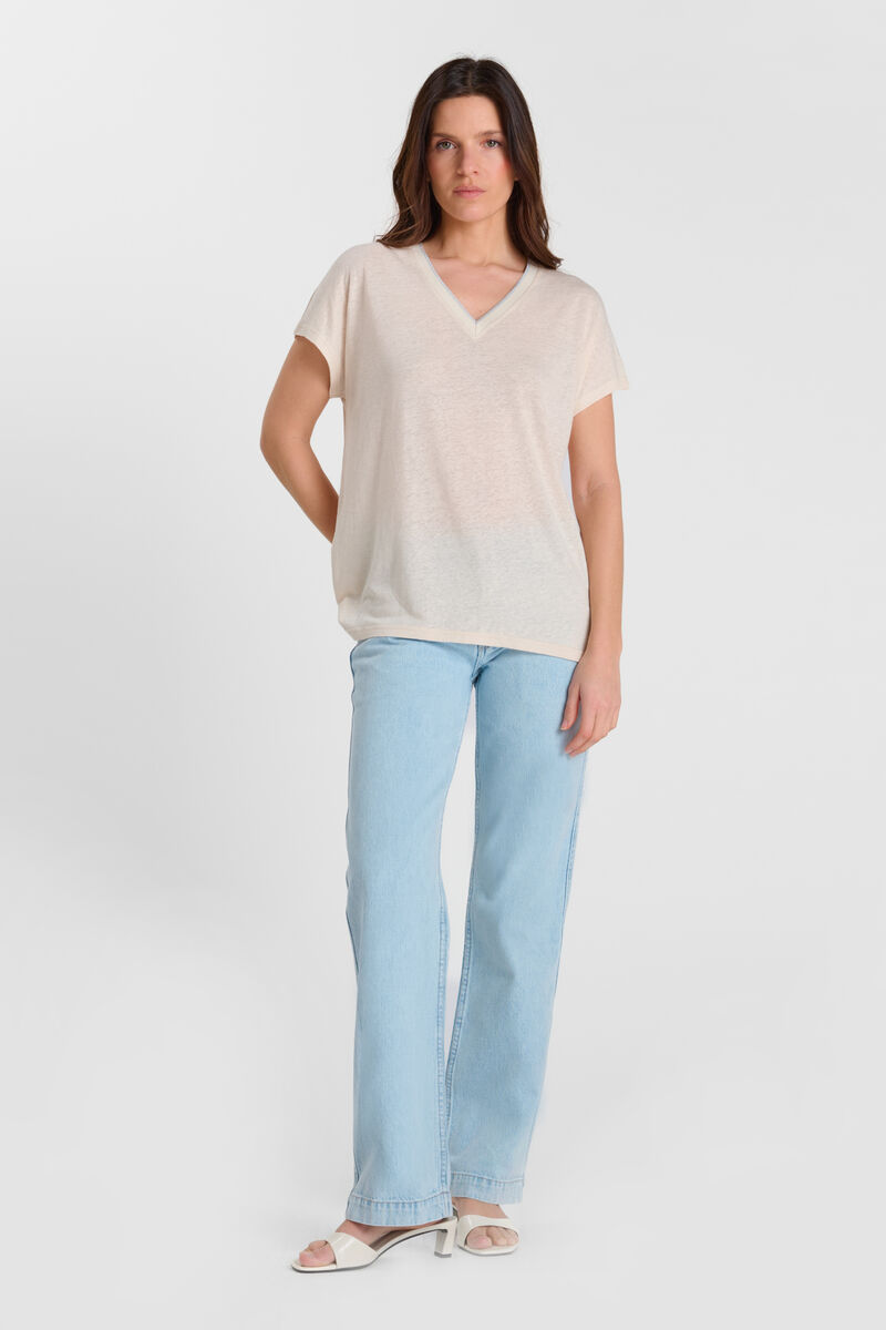 Tommy Badge T-shirt LE TEMPS DES CERISES Beige