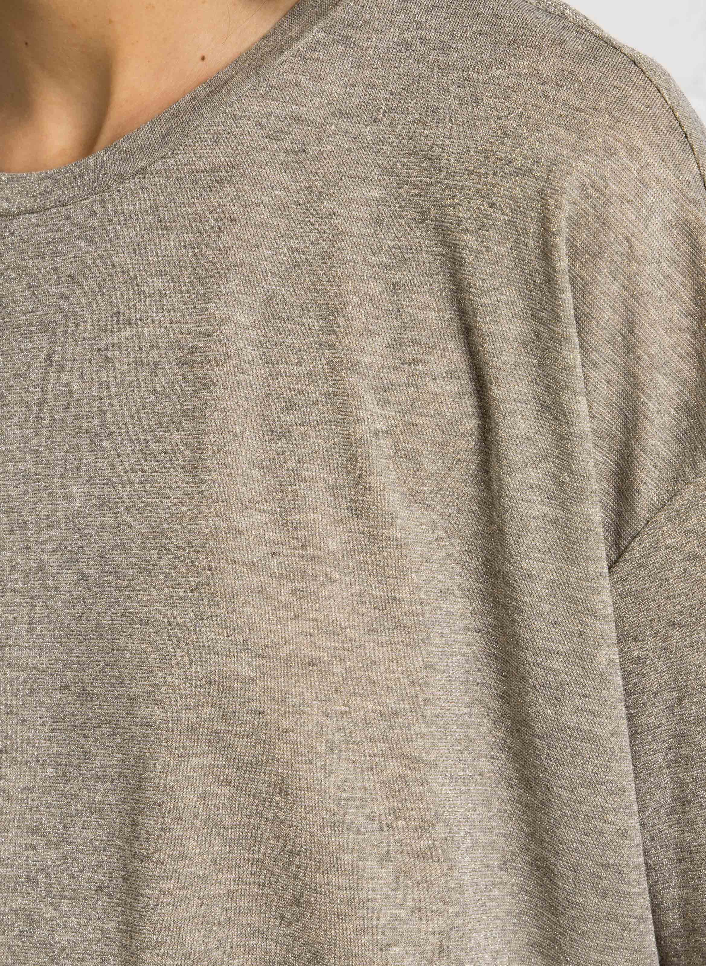Tee-shirt fluide ample métallisé PLEASE Beige