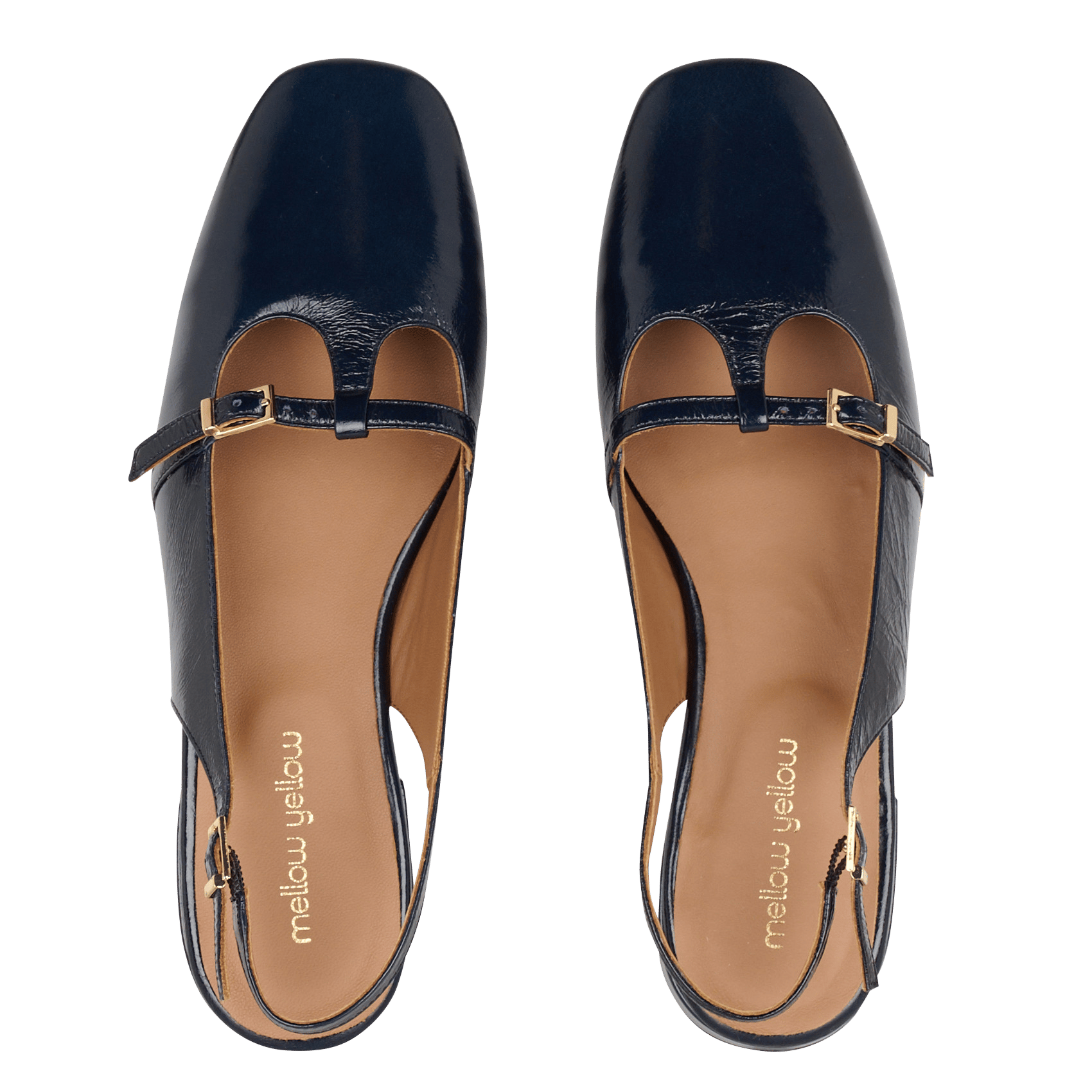 Babyslingback in lakleer MELLOW YELLOW Blauw