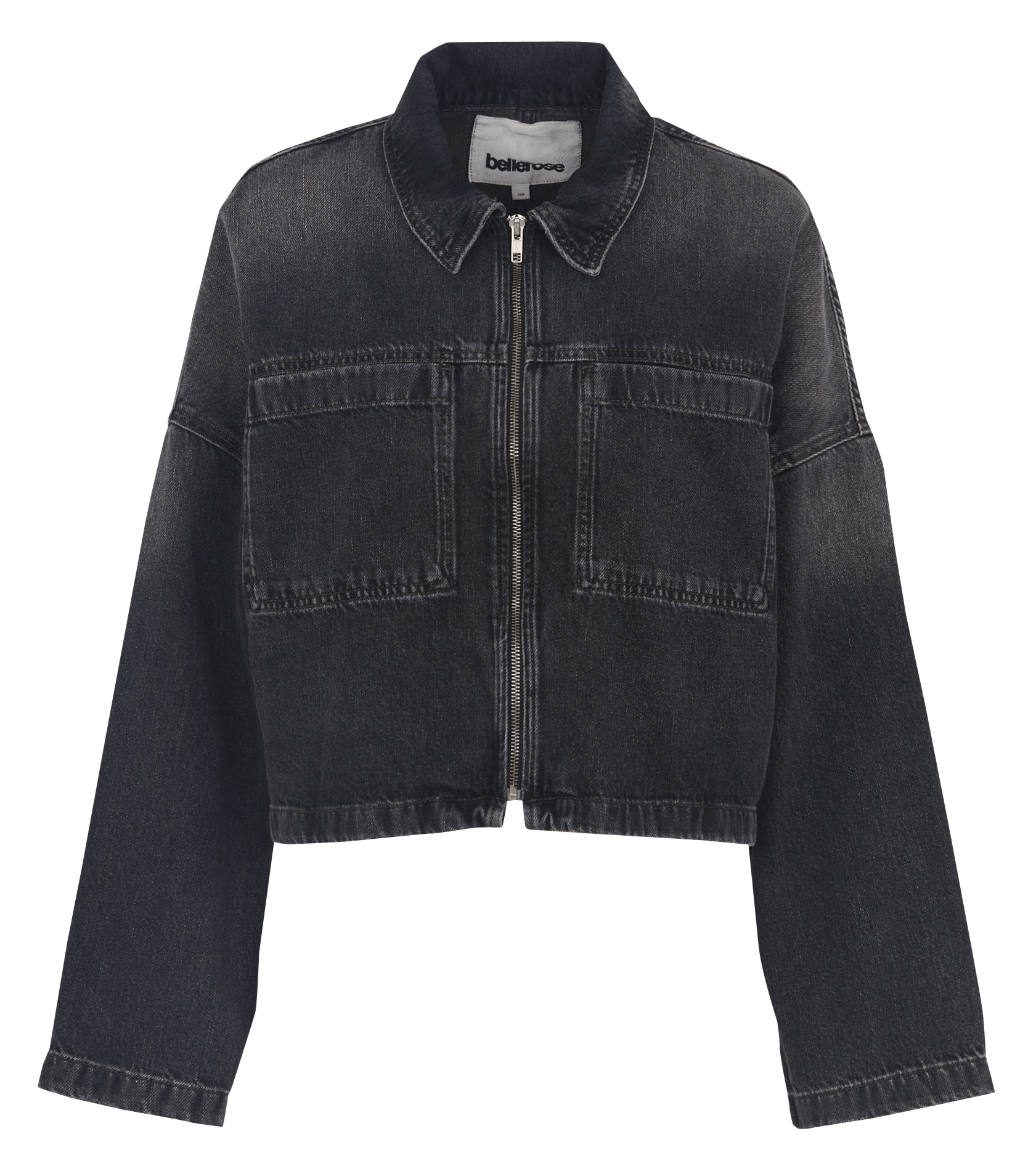 Veste en denim ample en coton BELLEROSE Noir
