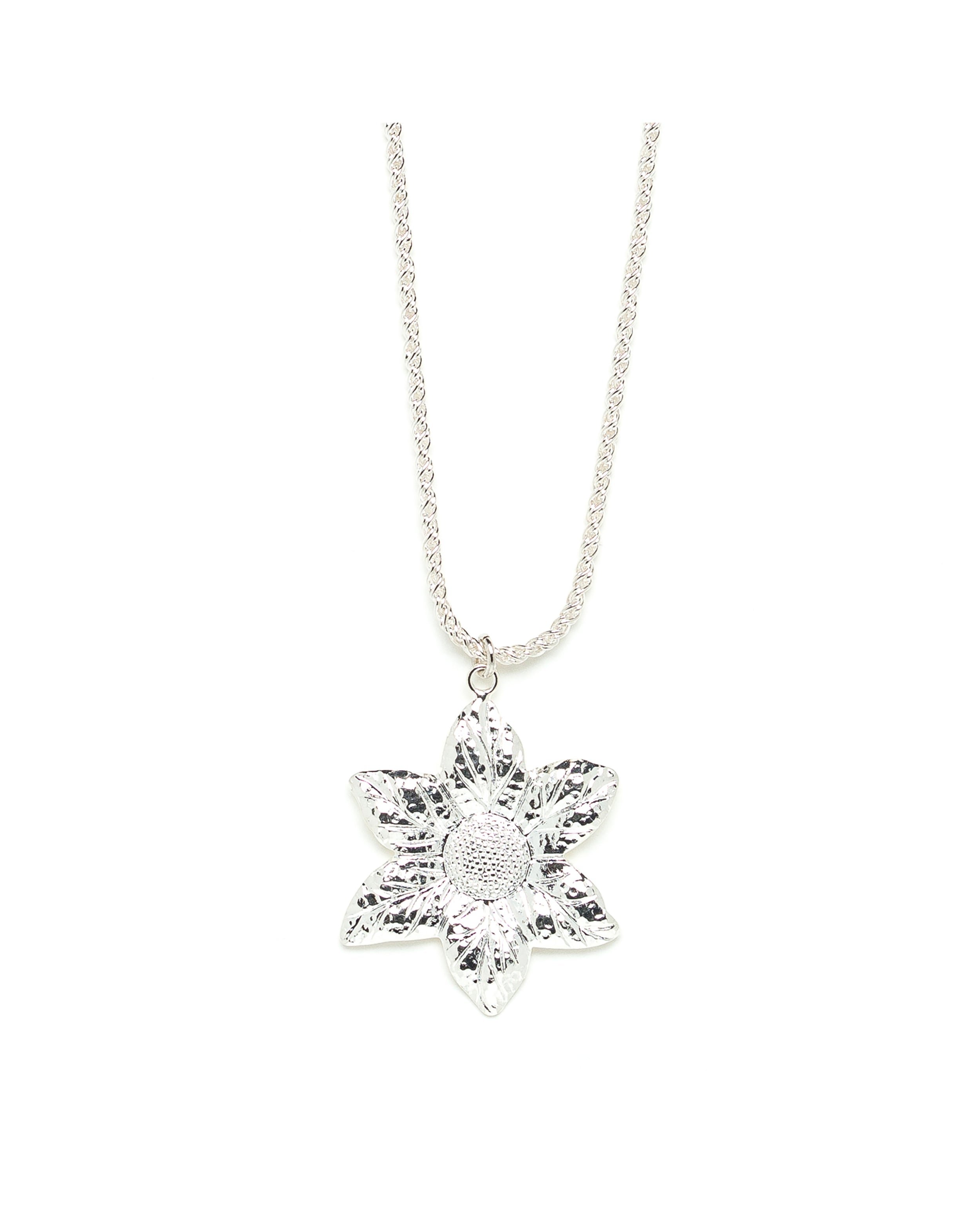 Gold-plated flower necklace MONSIEUR SIMONE Silver