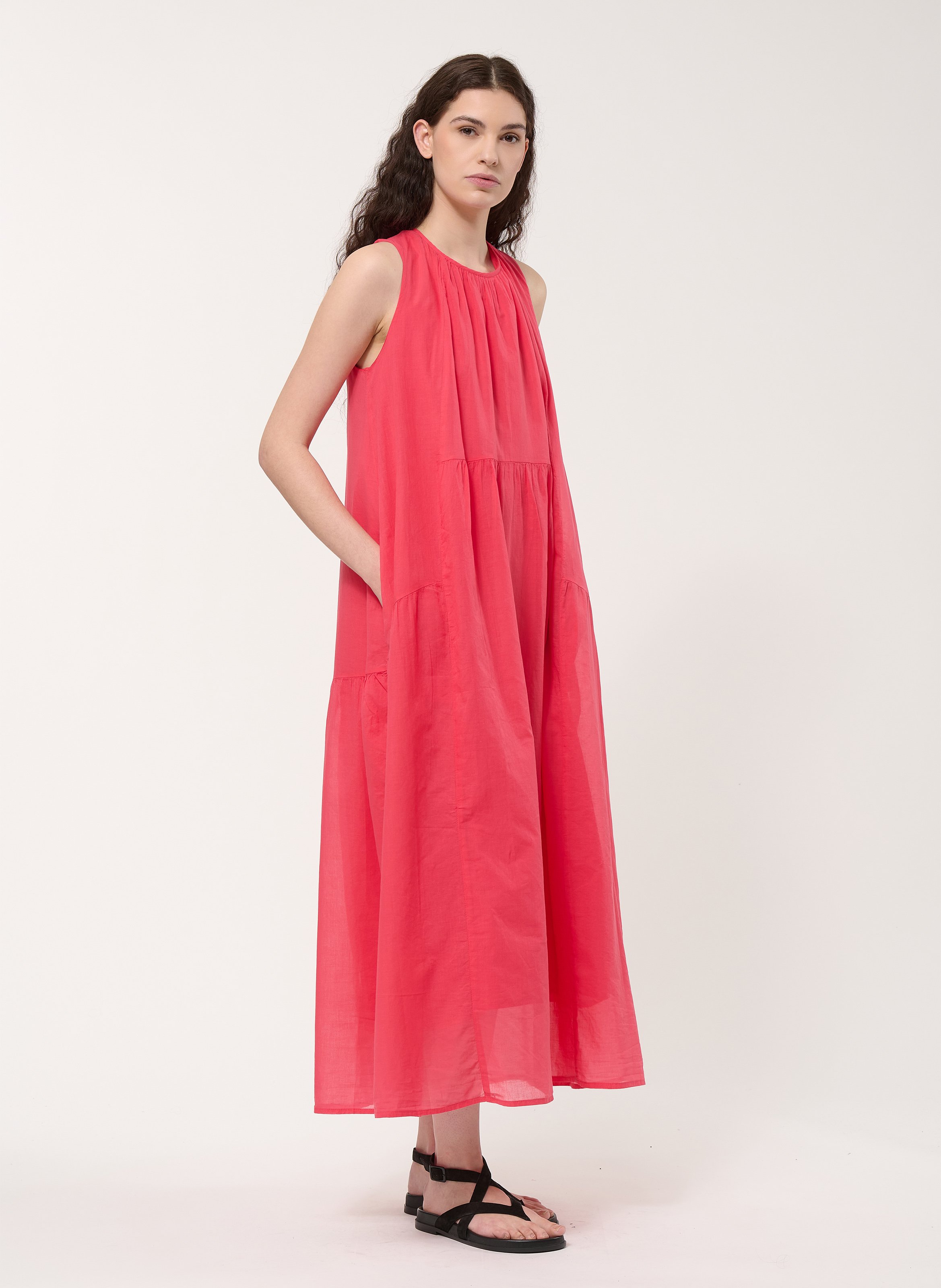 Robe longue ample en coton HUMILITY Rouge