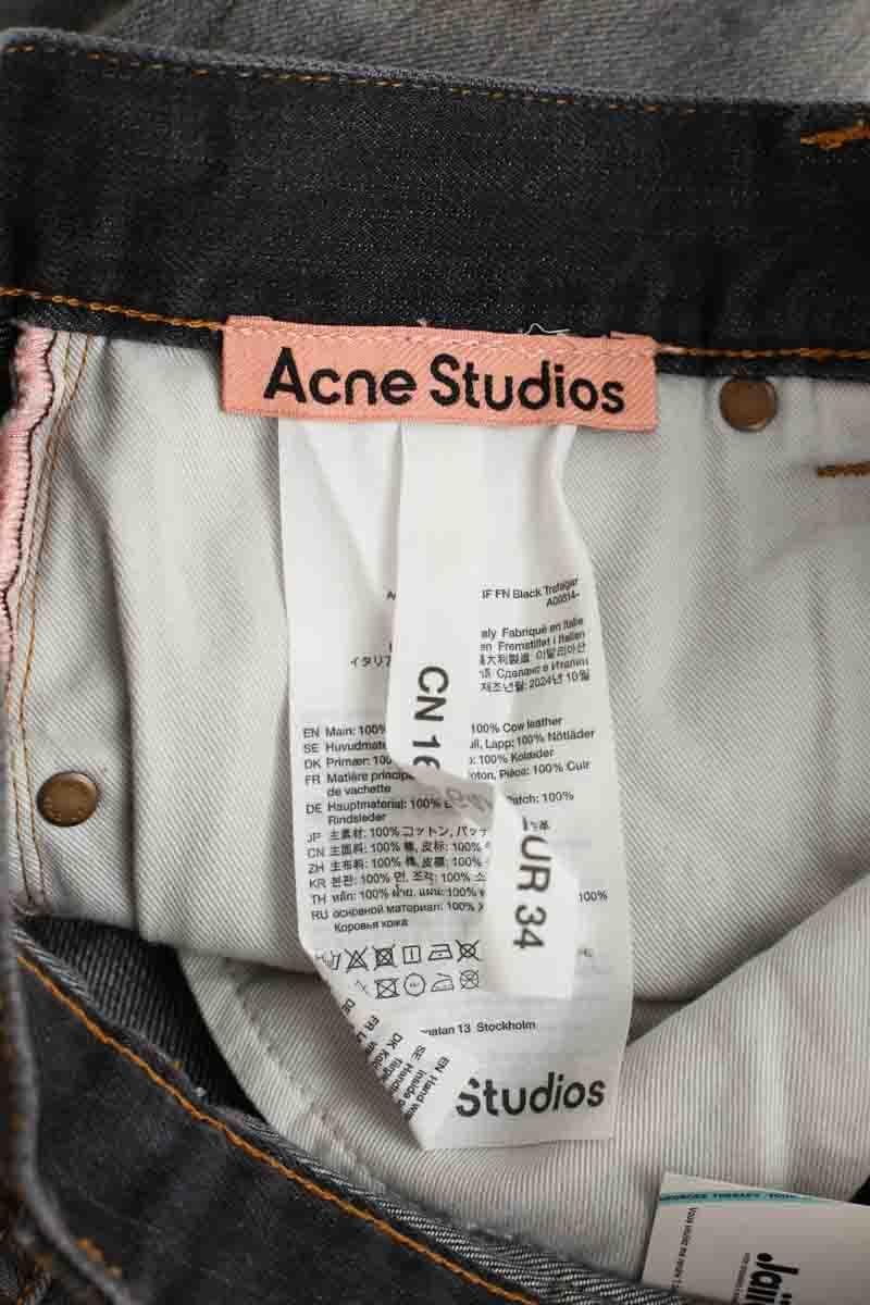 Straight cotton-blend pants GANNI - Seconde Main Grey