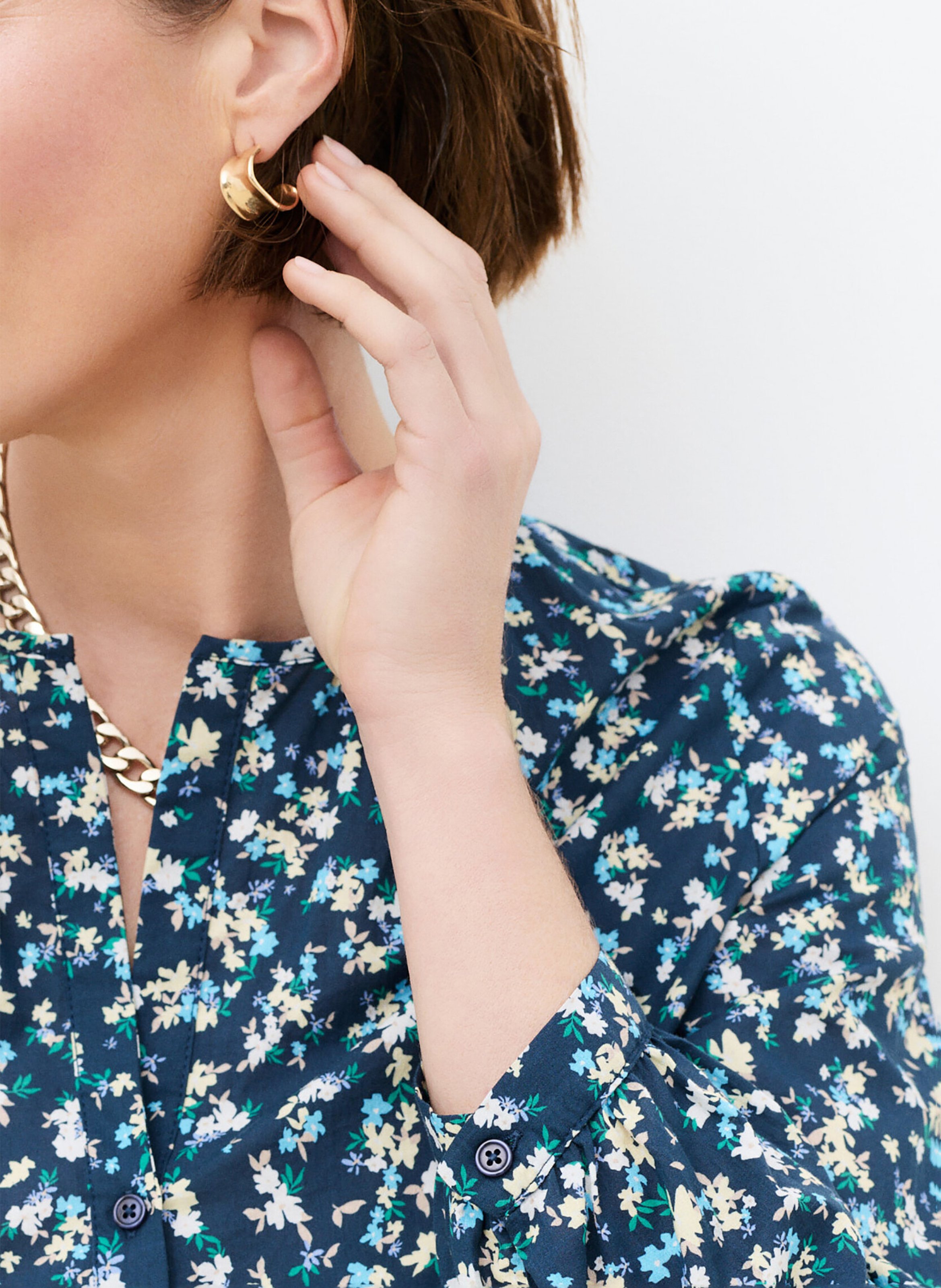 Chemise col rond en coton bio CAROLL Noir