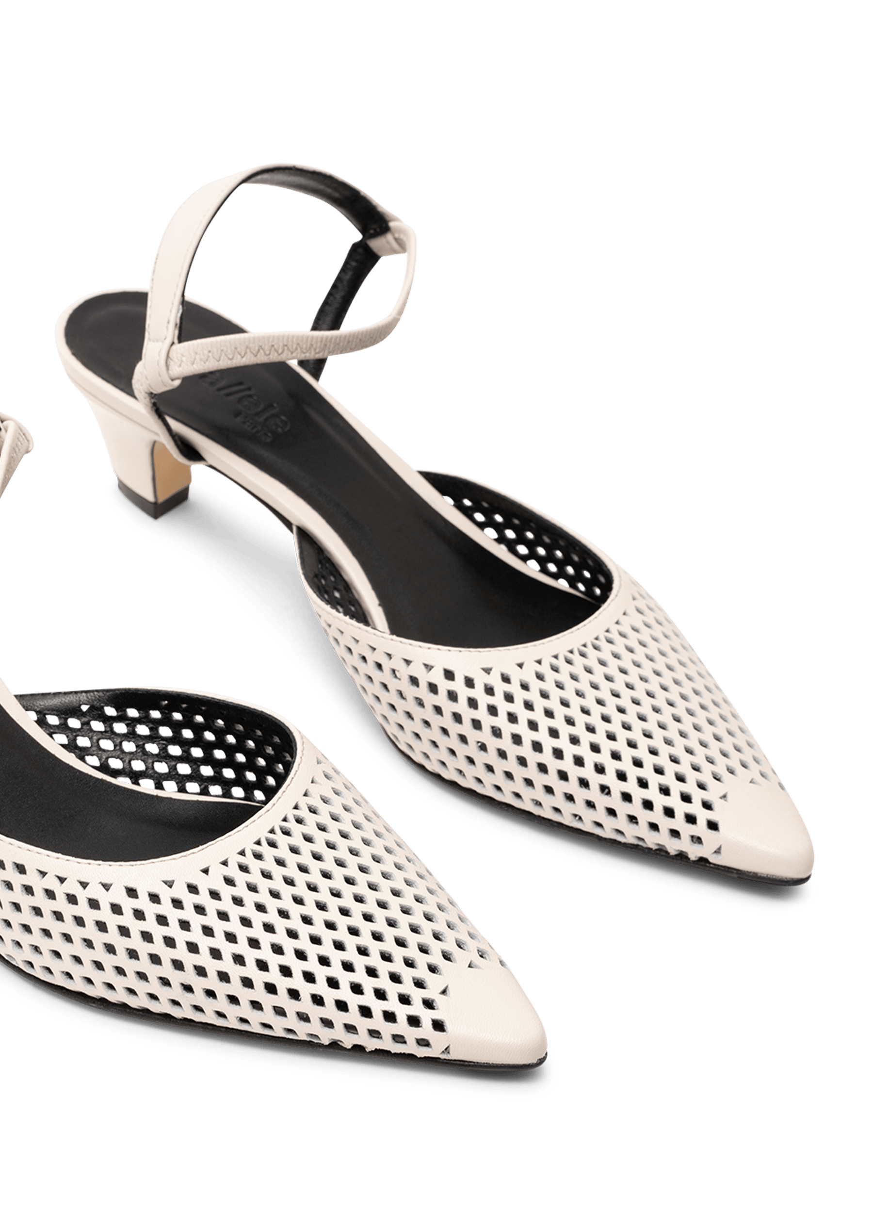 Slingback en cuir nappa latte PARALLELE PARIS Blanc