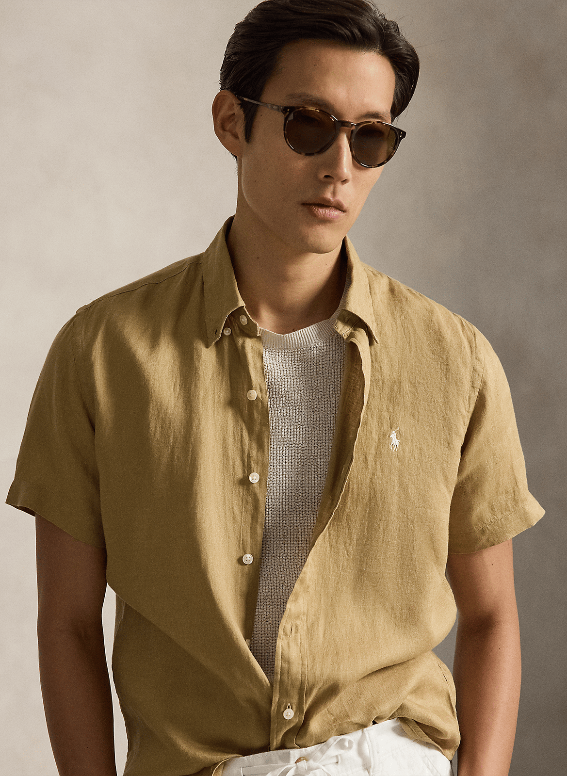 Regular-fit linen shirt POLO RALPH LAUREN Beige