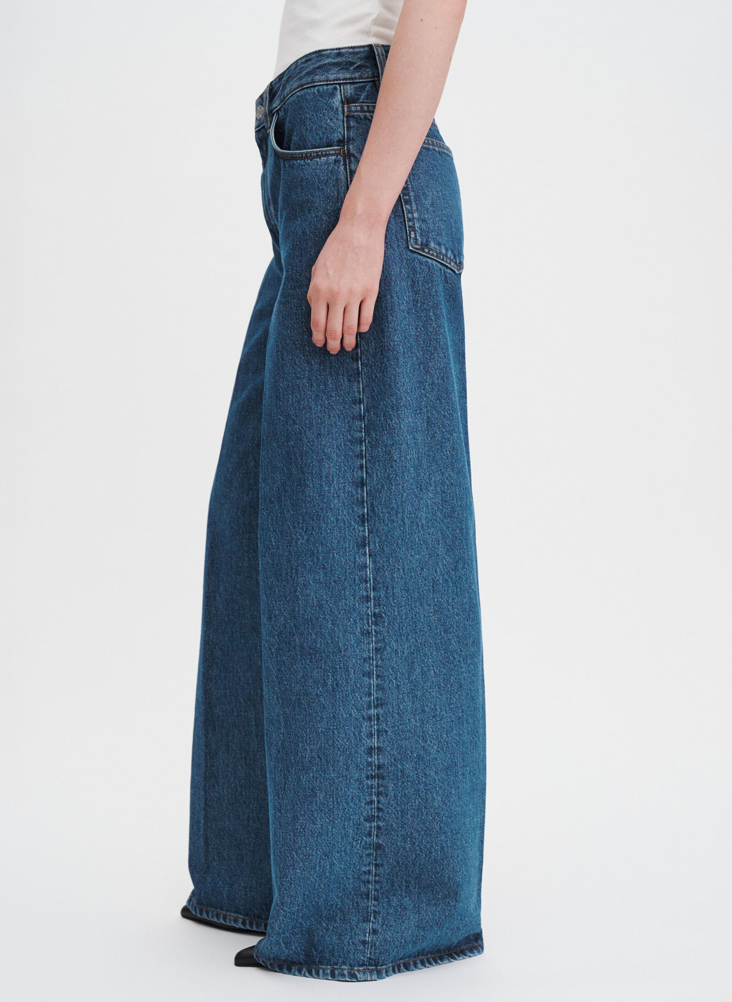 Jean large taille haute en denim FILIPPA K Bleu