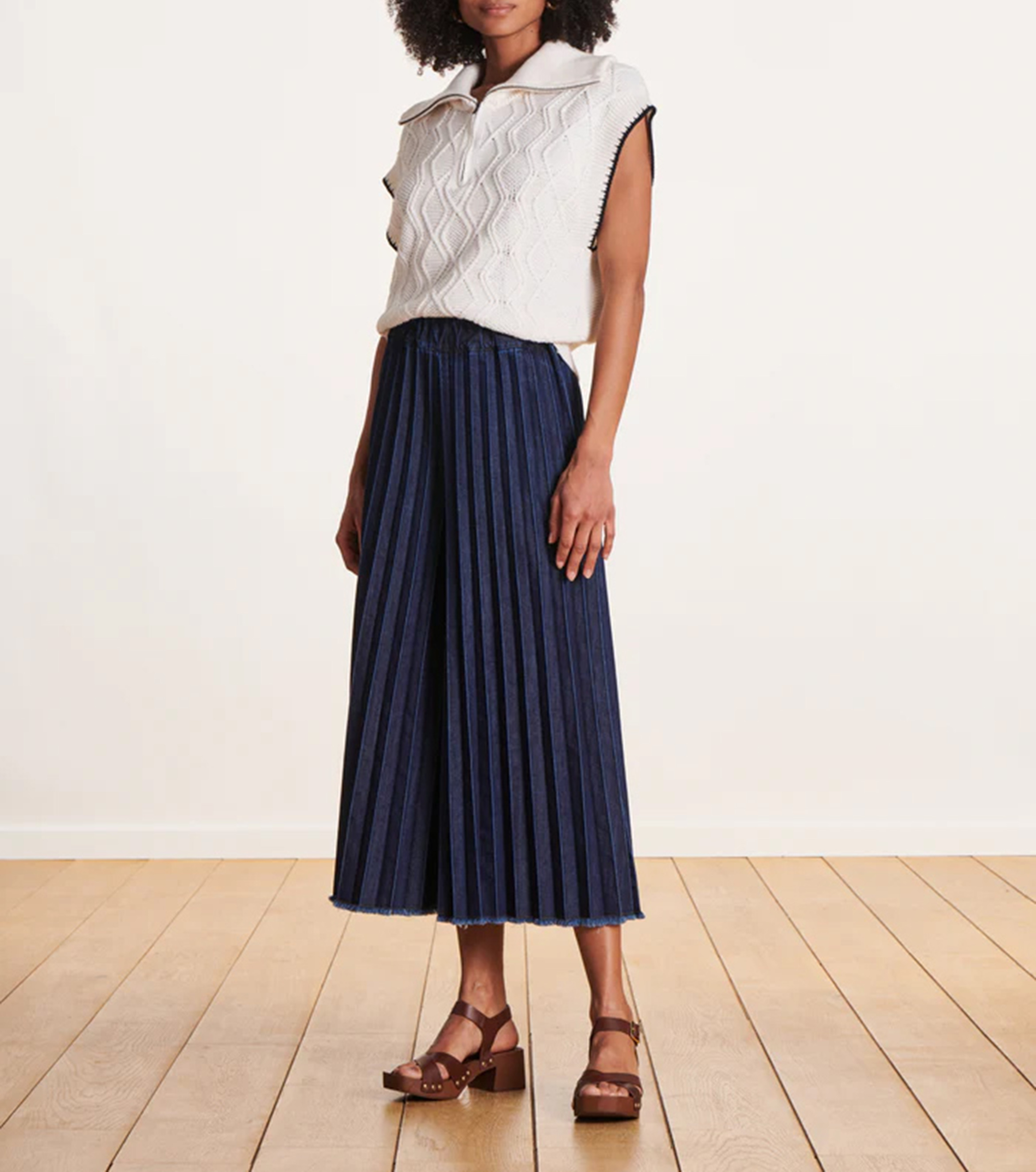 Pantalon large denim LA FEE MARABOUTEE Bleu