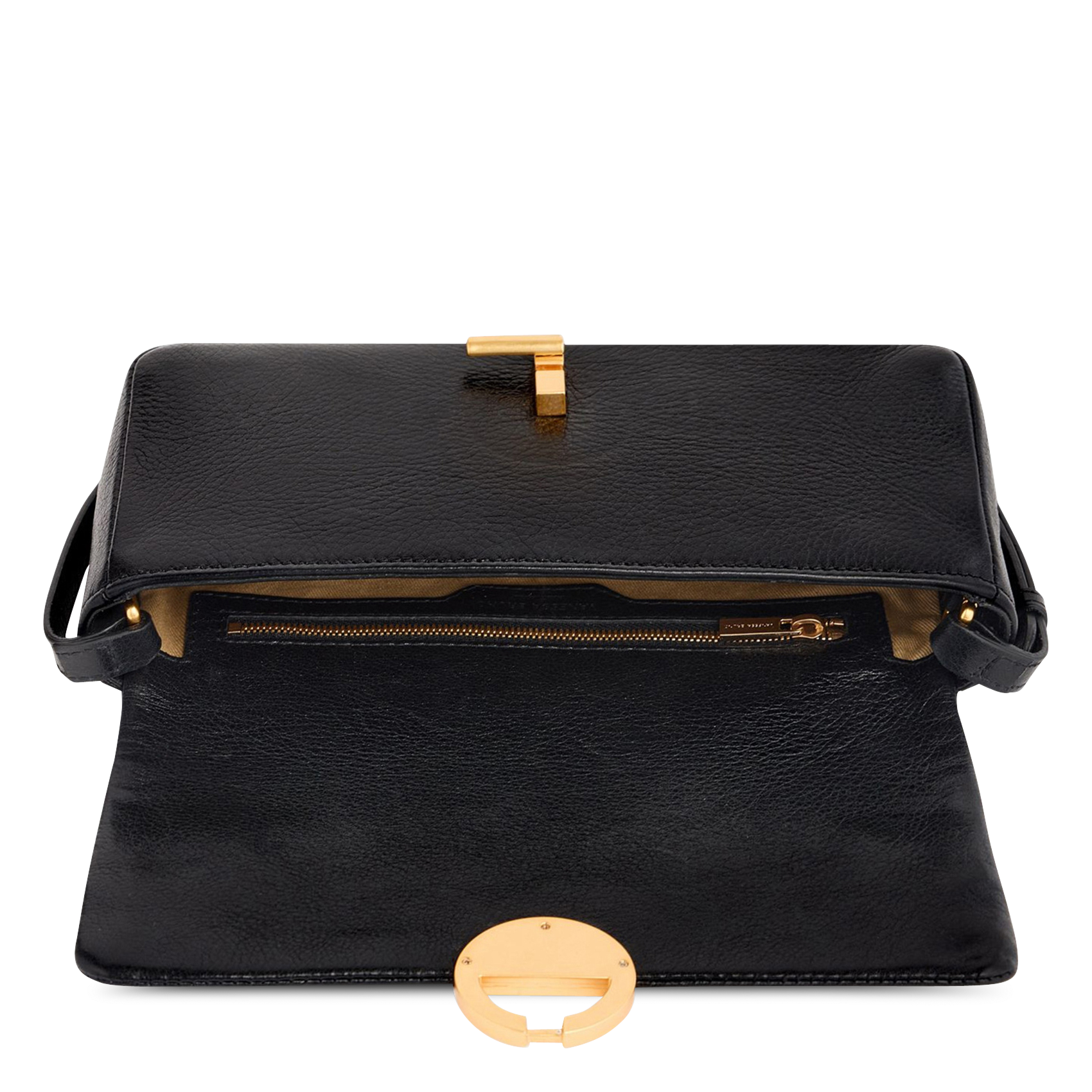 Leather flap shoulder bag VANESSA BRUNO Black