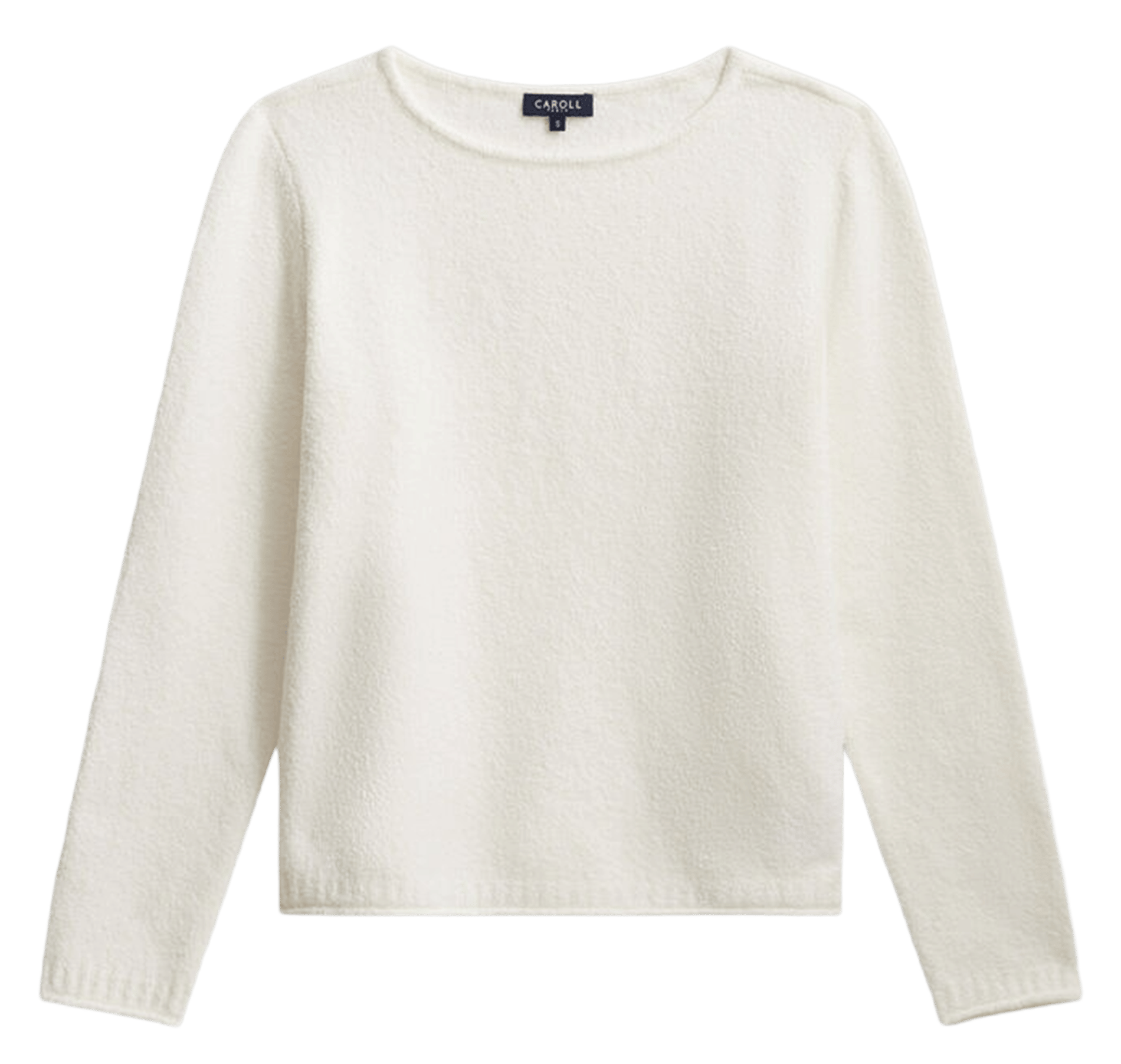 Straight cut boat neck solid color sweater CAROLL Beige