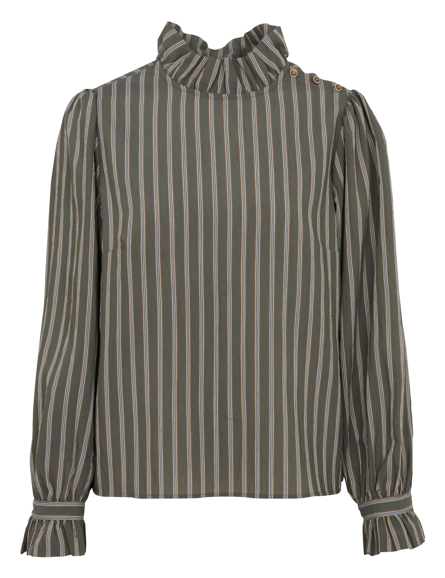 Gestreepte blouse met lange mouwen MAISON 123 Kaki