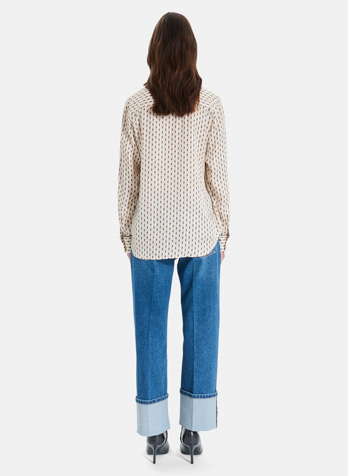 Rechte en vloeiende blouse met print ZAPA Blauw
