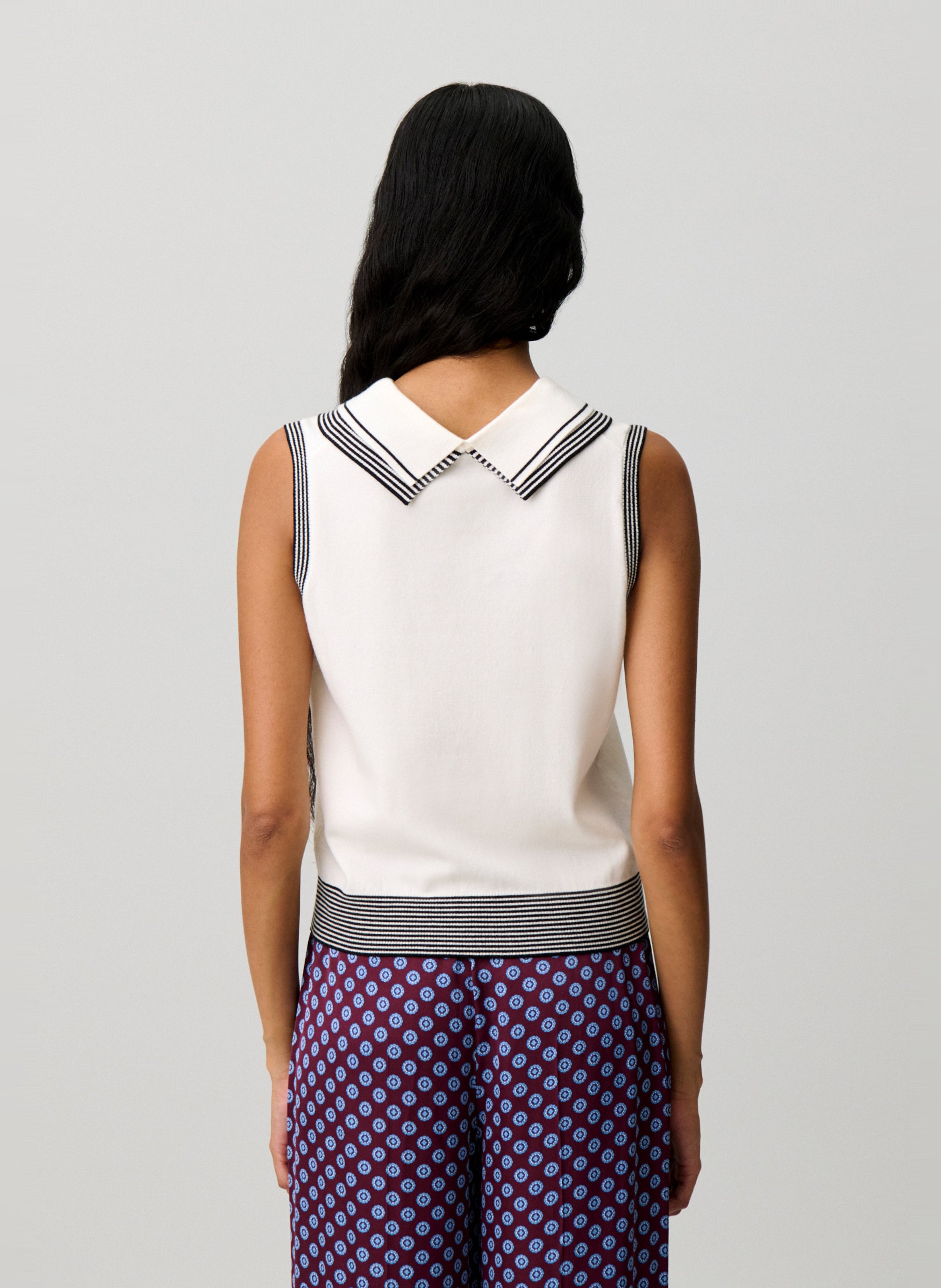 Top col classique en laine mélangée CLAUDIE PIERLOT Beige
