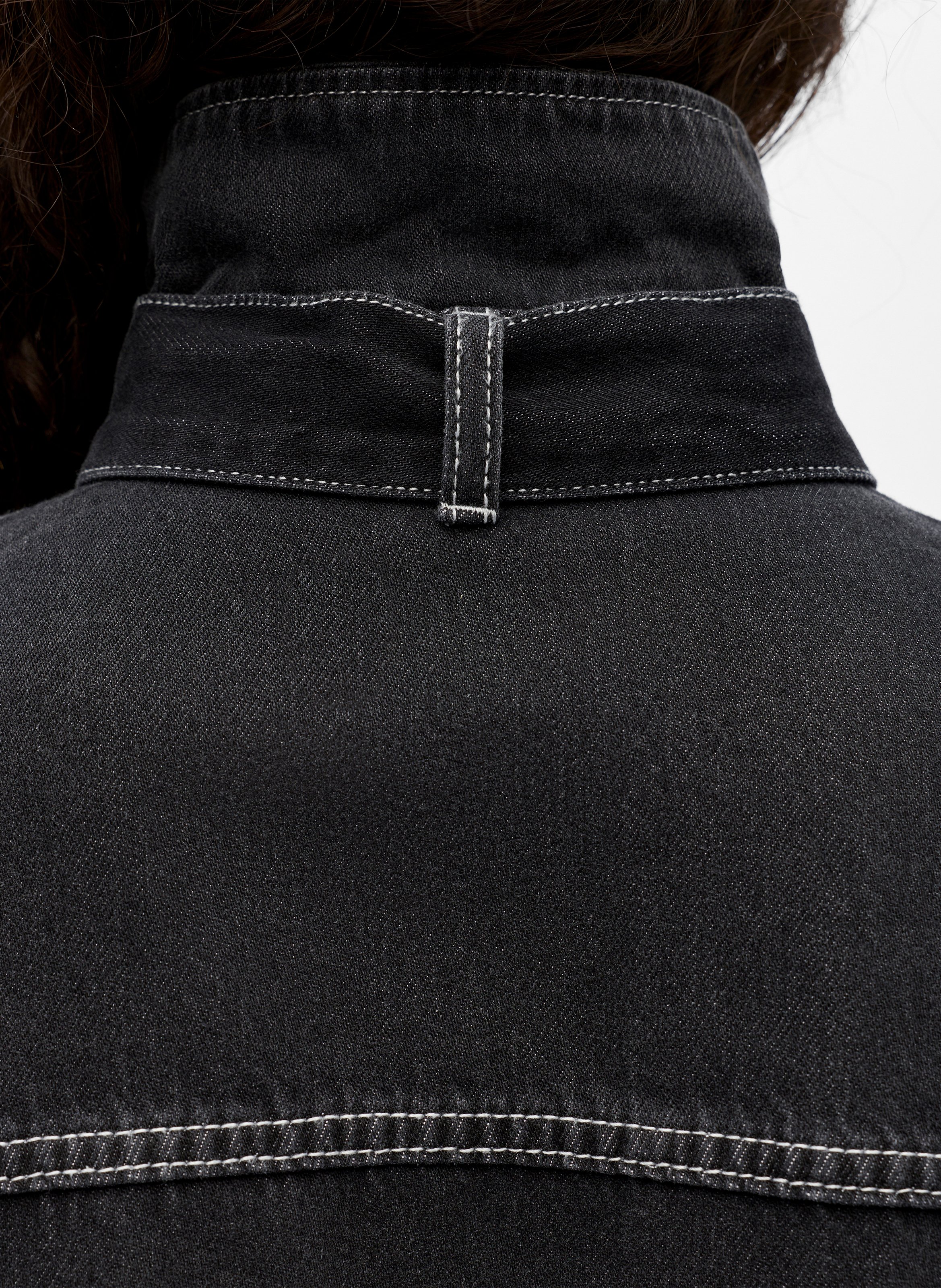 Jeanshemd mit Krawatte OBJECT Schwarz