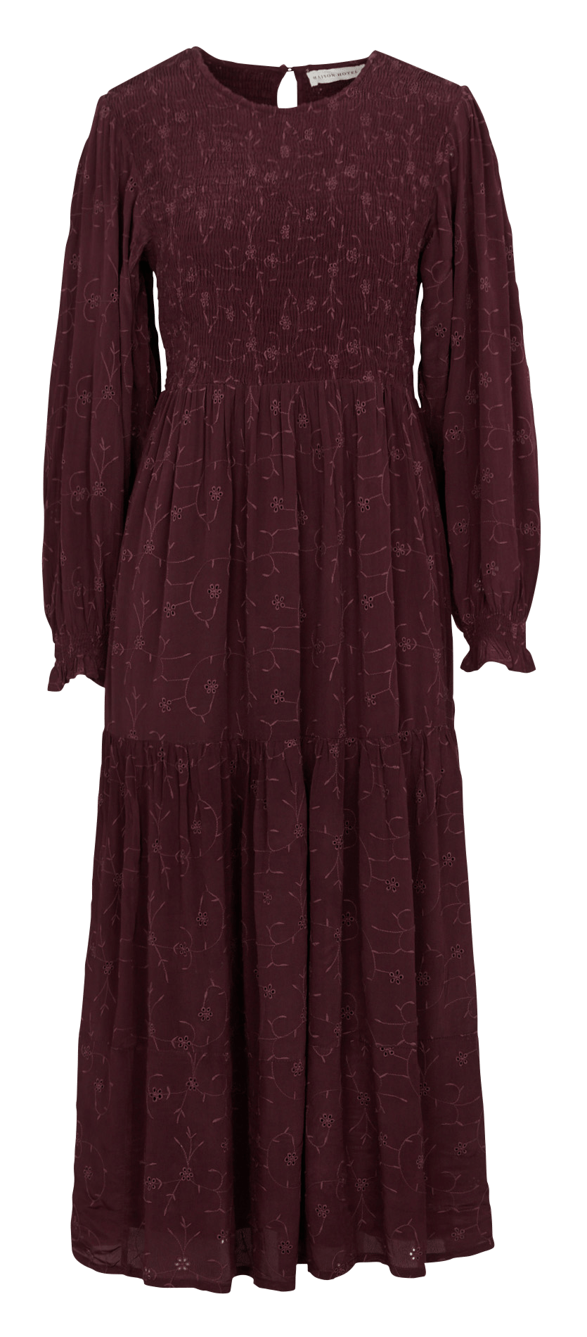 Langes Kleid mit Details an den Kanten aus Baumwolle. MAISON HOTEL Rosa