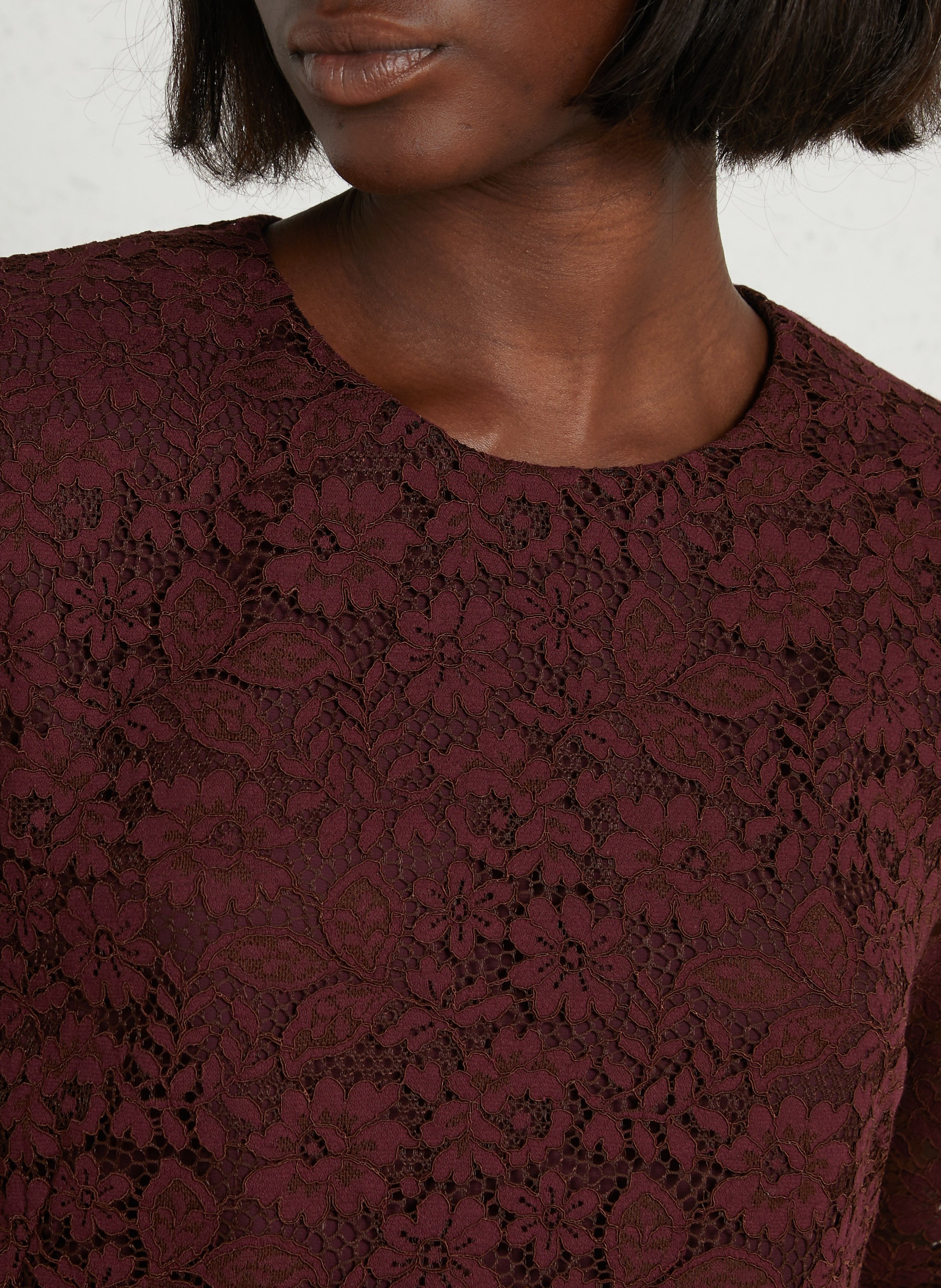 Top van kant met ronde hals IMPERIAL Rood