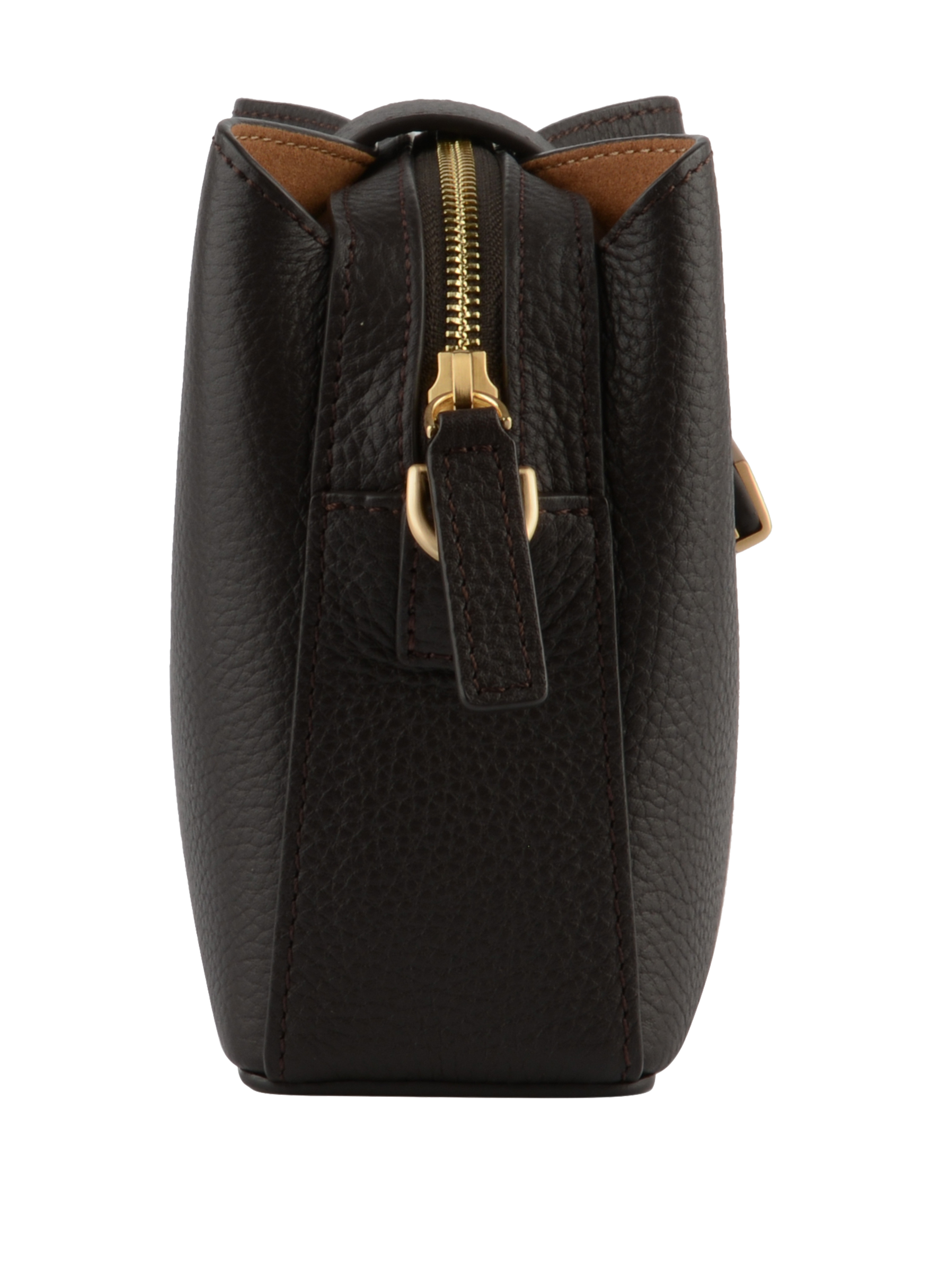Crossbody bag in cowhide leather POURCHET Brown