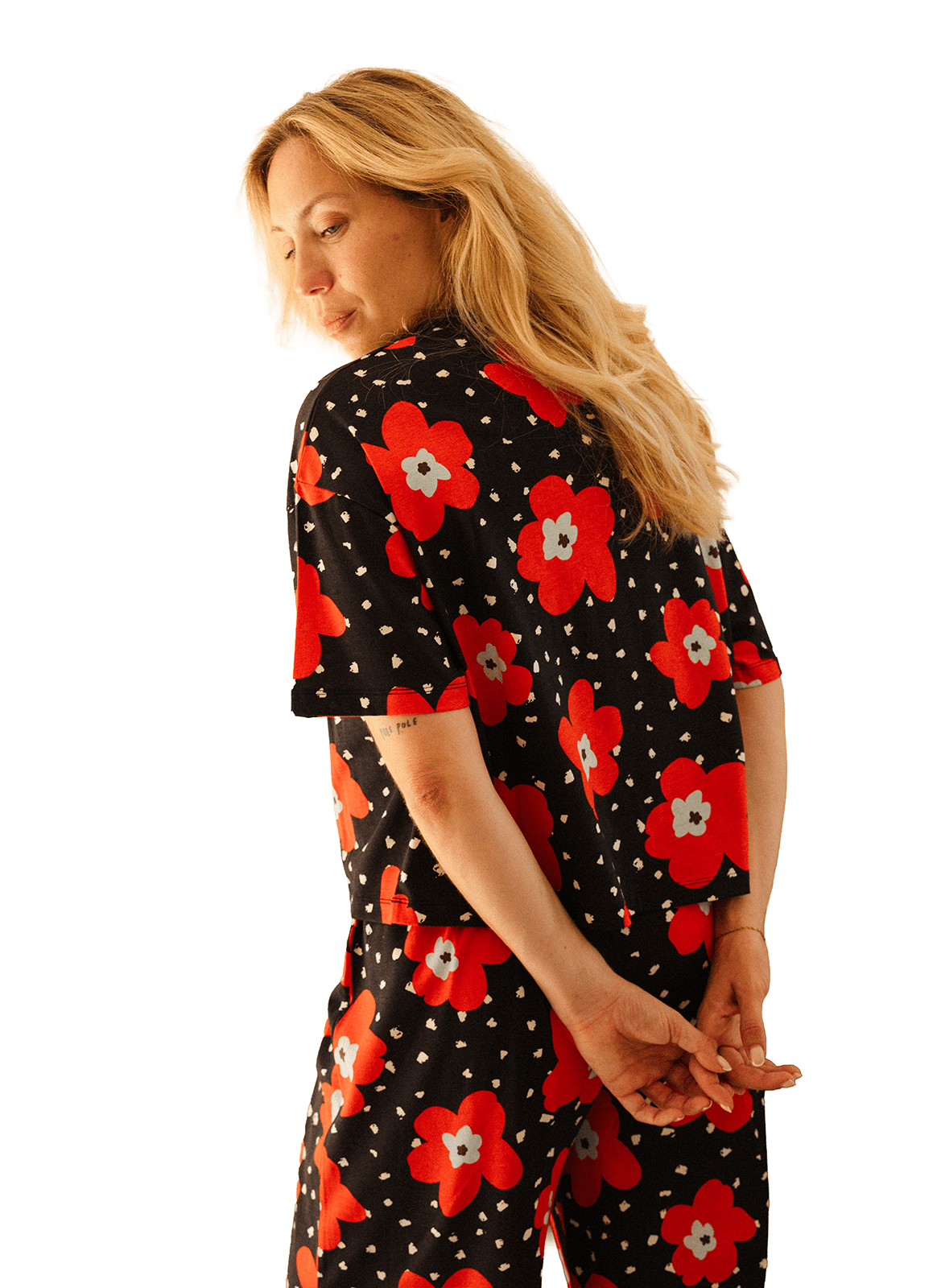 Ensemble de pyjama long ample imprimé WE ARE JOLIES Noir