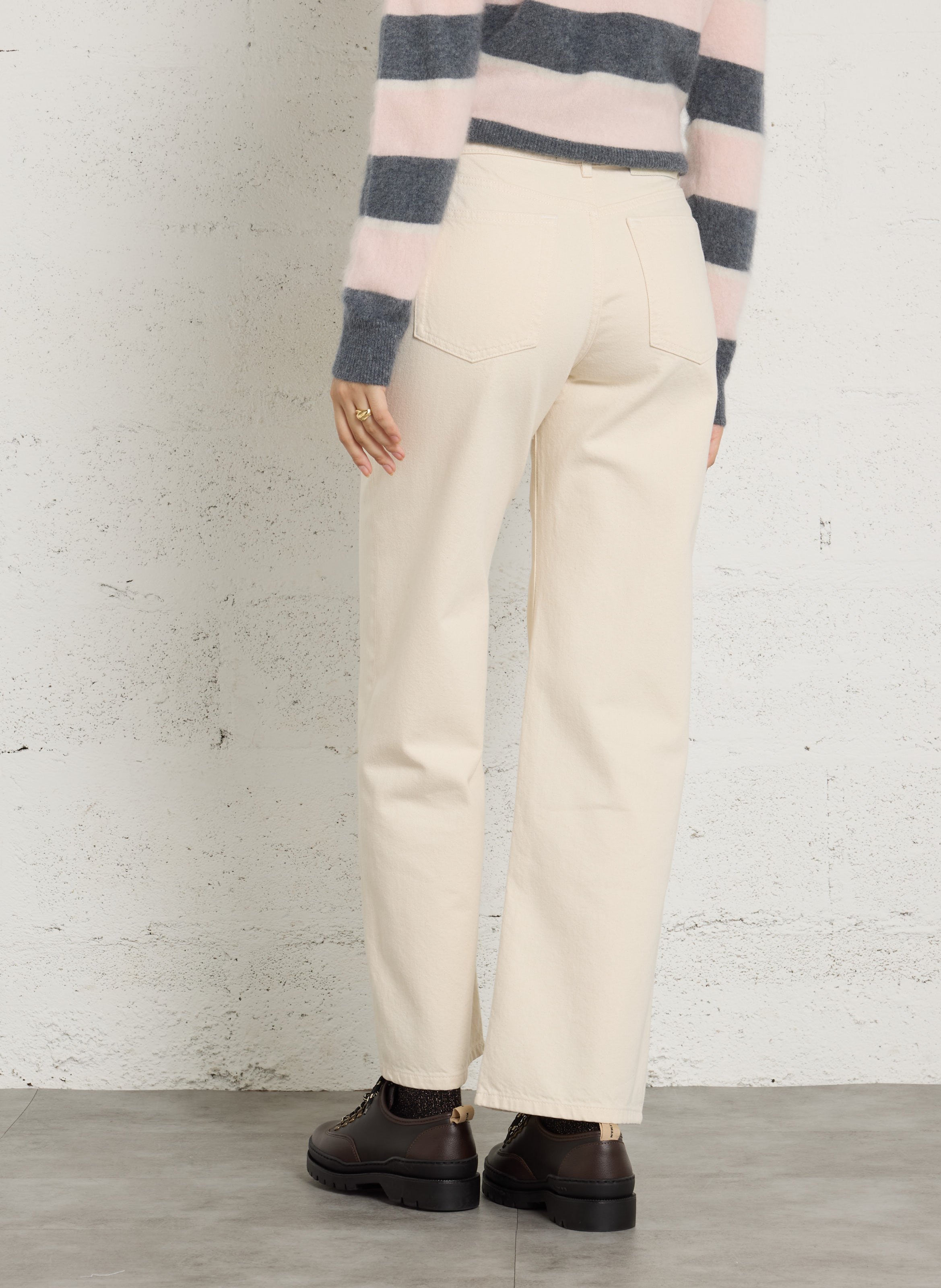 Straight Cut Jeans aus Baumwolle BERENICE Weiss