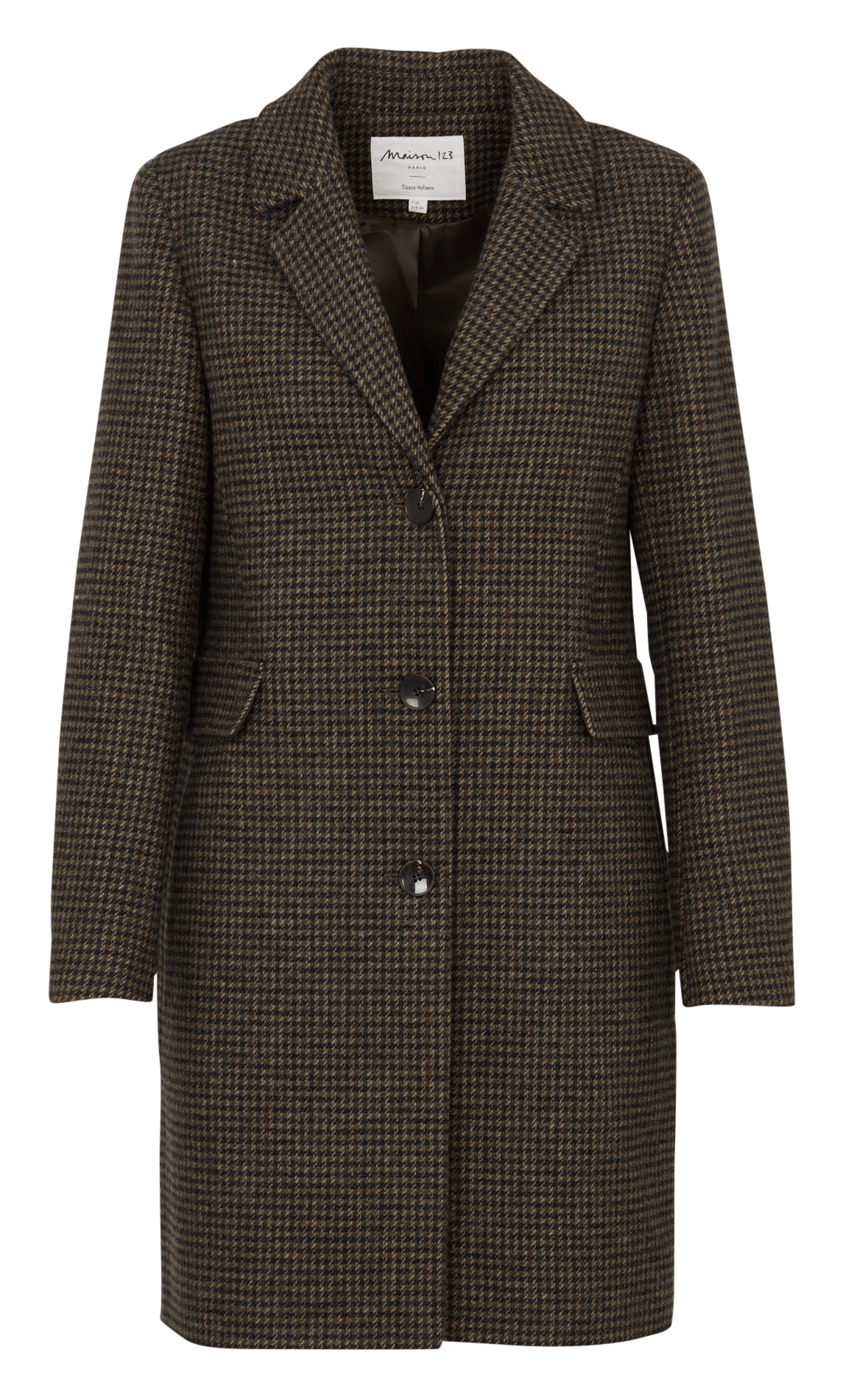 Manteau droit imprimé MAISON 123 Kaki