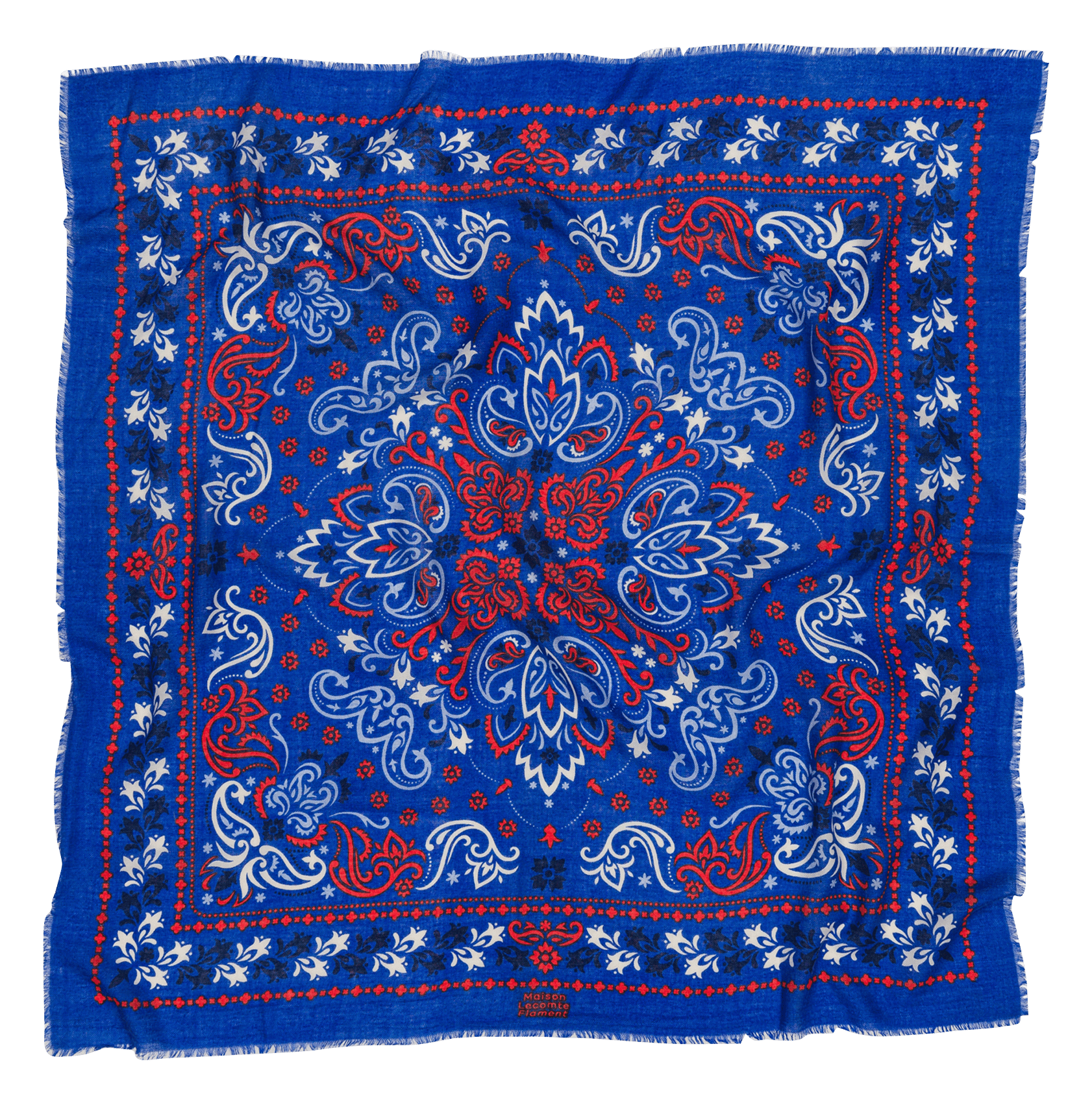 Wool and cashmere scarf MAISON LECOMTE FLAMENT Blue
