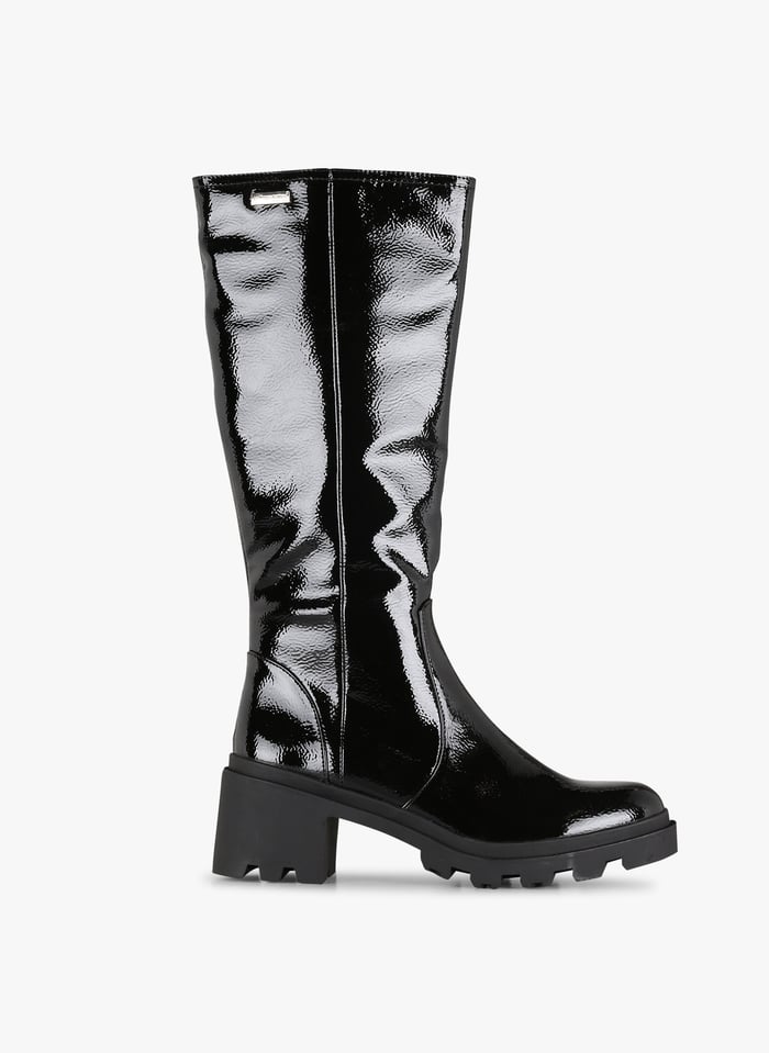 Boots top noir vernis