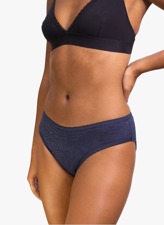 Culotte menstruelle flux moyen en coton biologique Gaia Marine