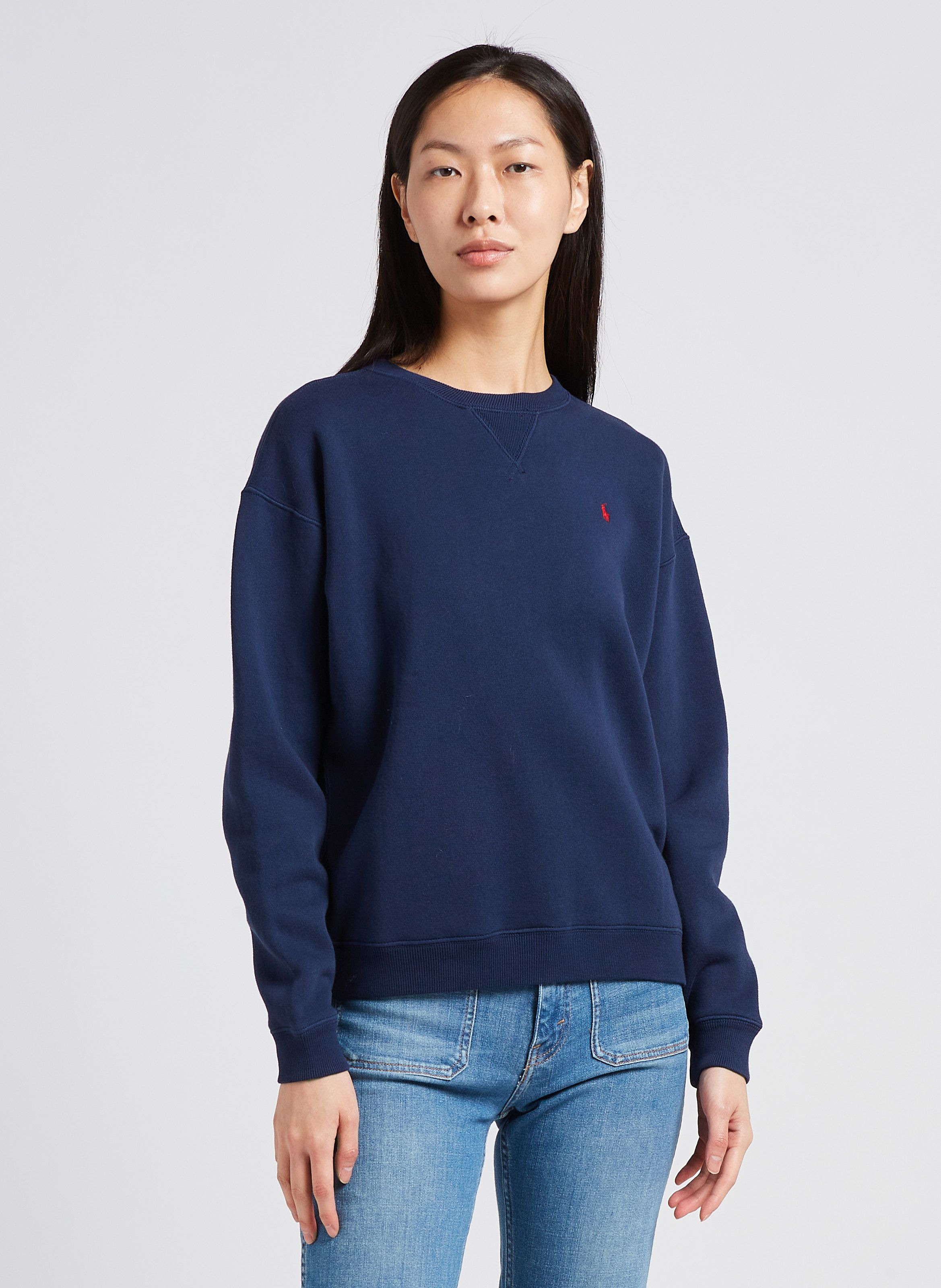 Sweater Met Ronde Hals En Borduursel Katoenblend Navy Polo Ralph