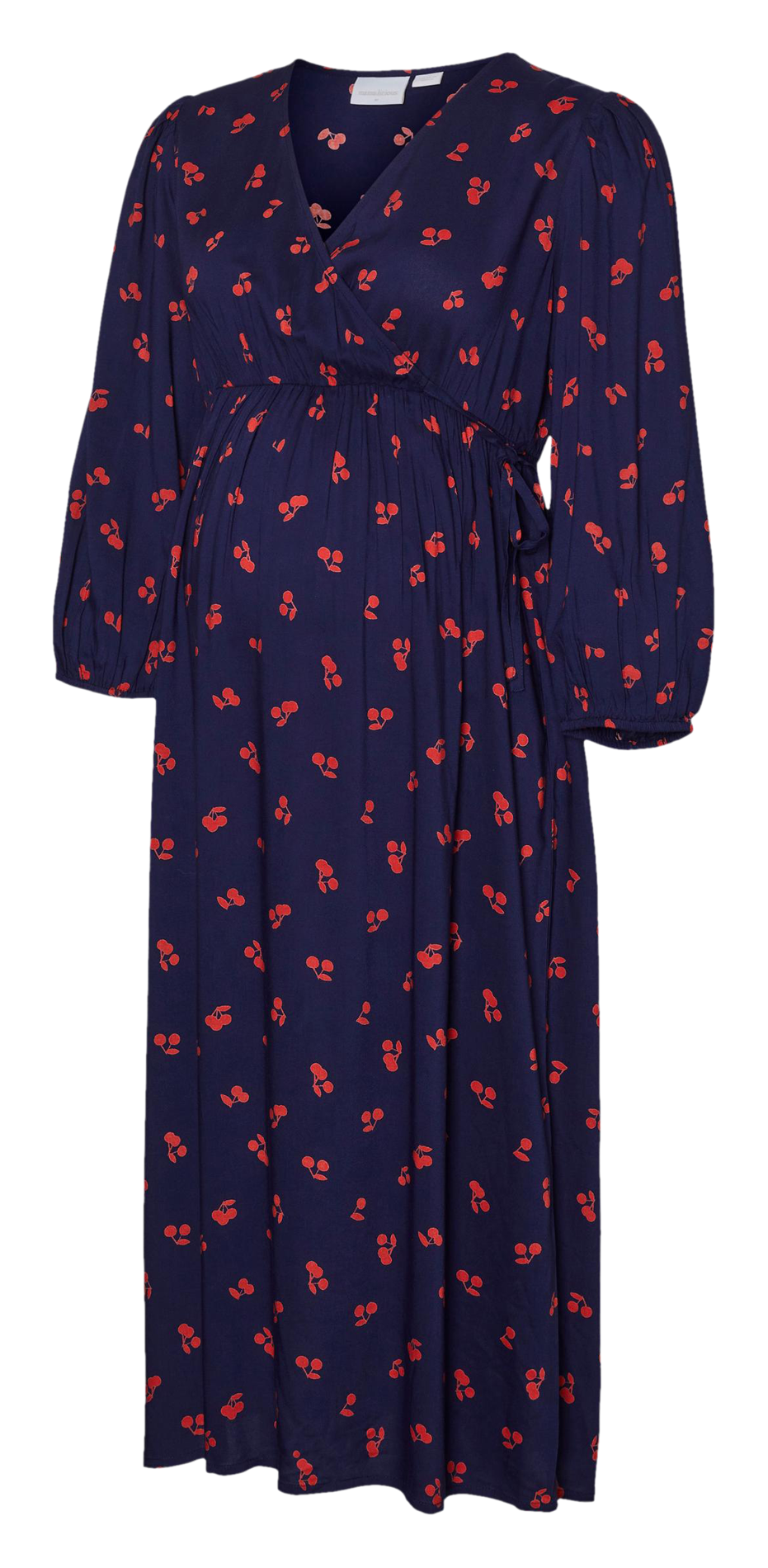 Long printed wrap dress MAMALICIOUS Blue