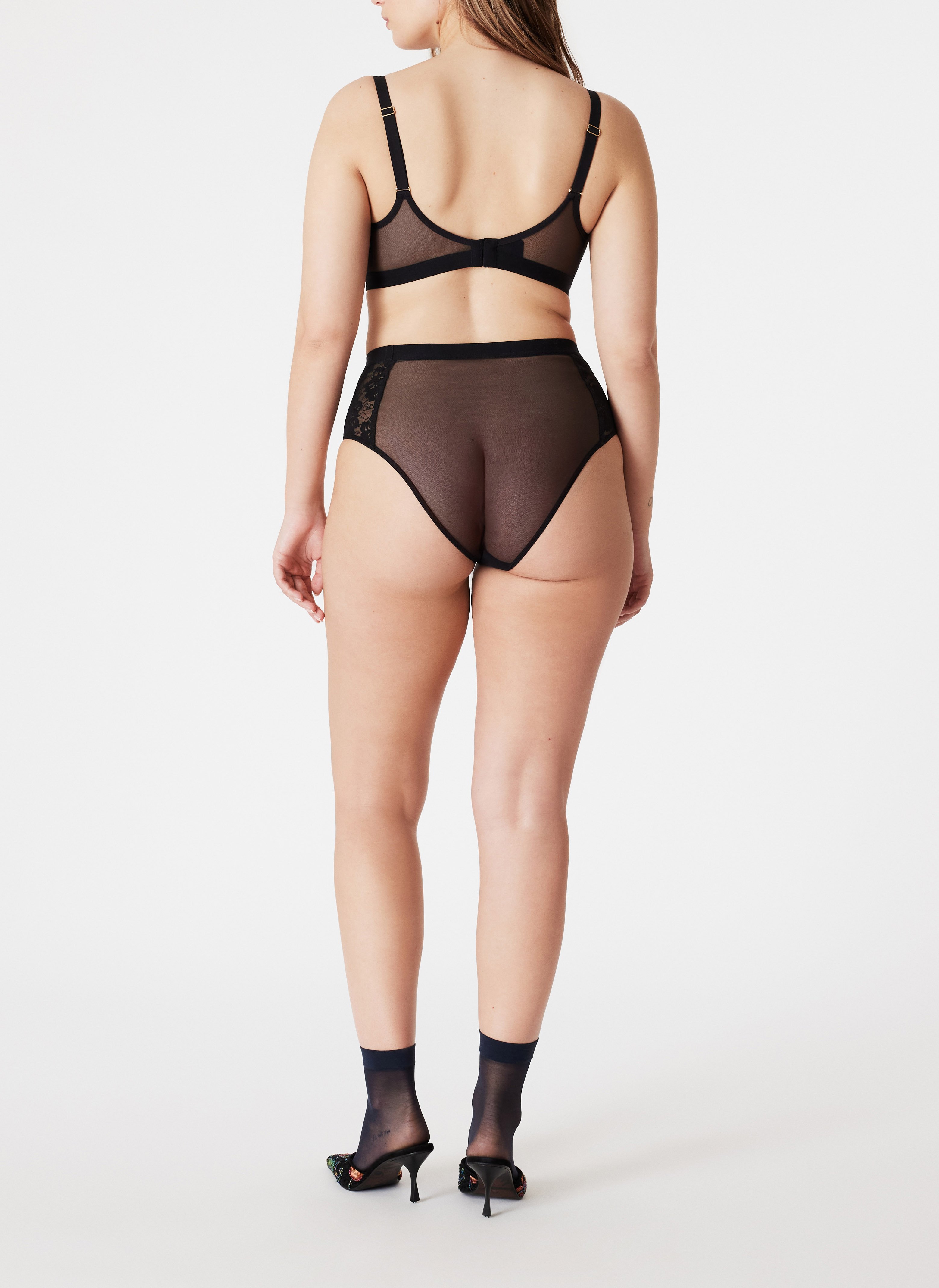 Soutien-gorge en dentelle fleurie  ICONE Noir