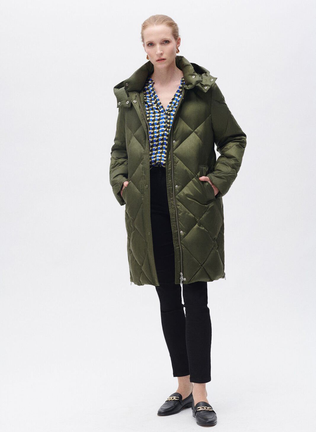 Vert Oversize down jacket with hood