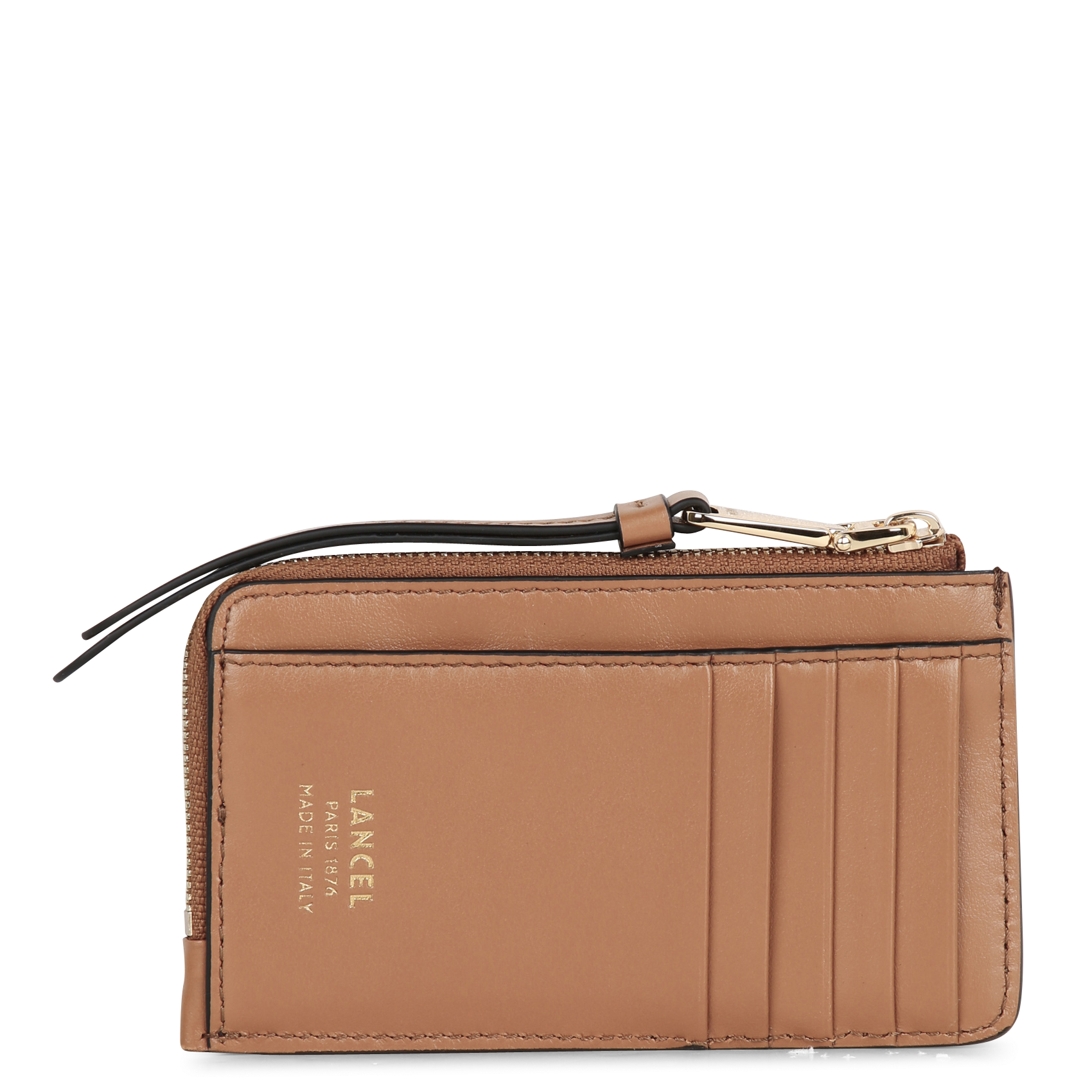 Porte-cartes en cuir LANCEL Beige