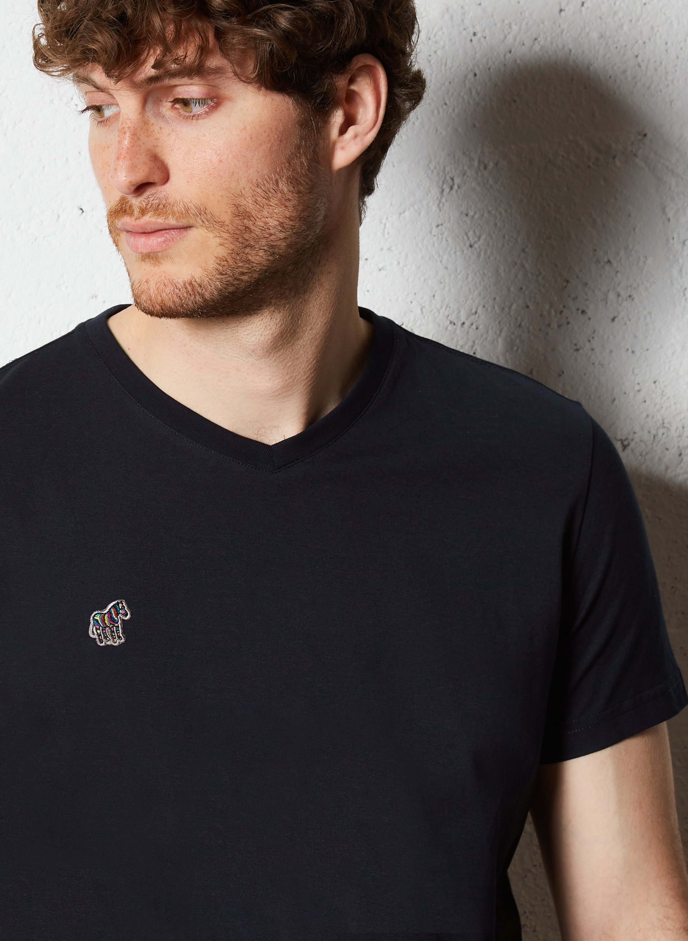 Paul Smith｜ (M2R 785YZ P20064 79) Short-sleeved organic cotton t-shirt Very dark navy Paul