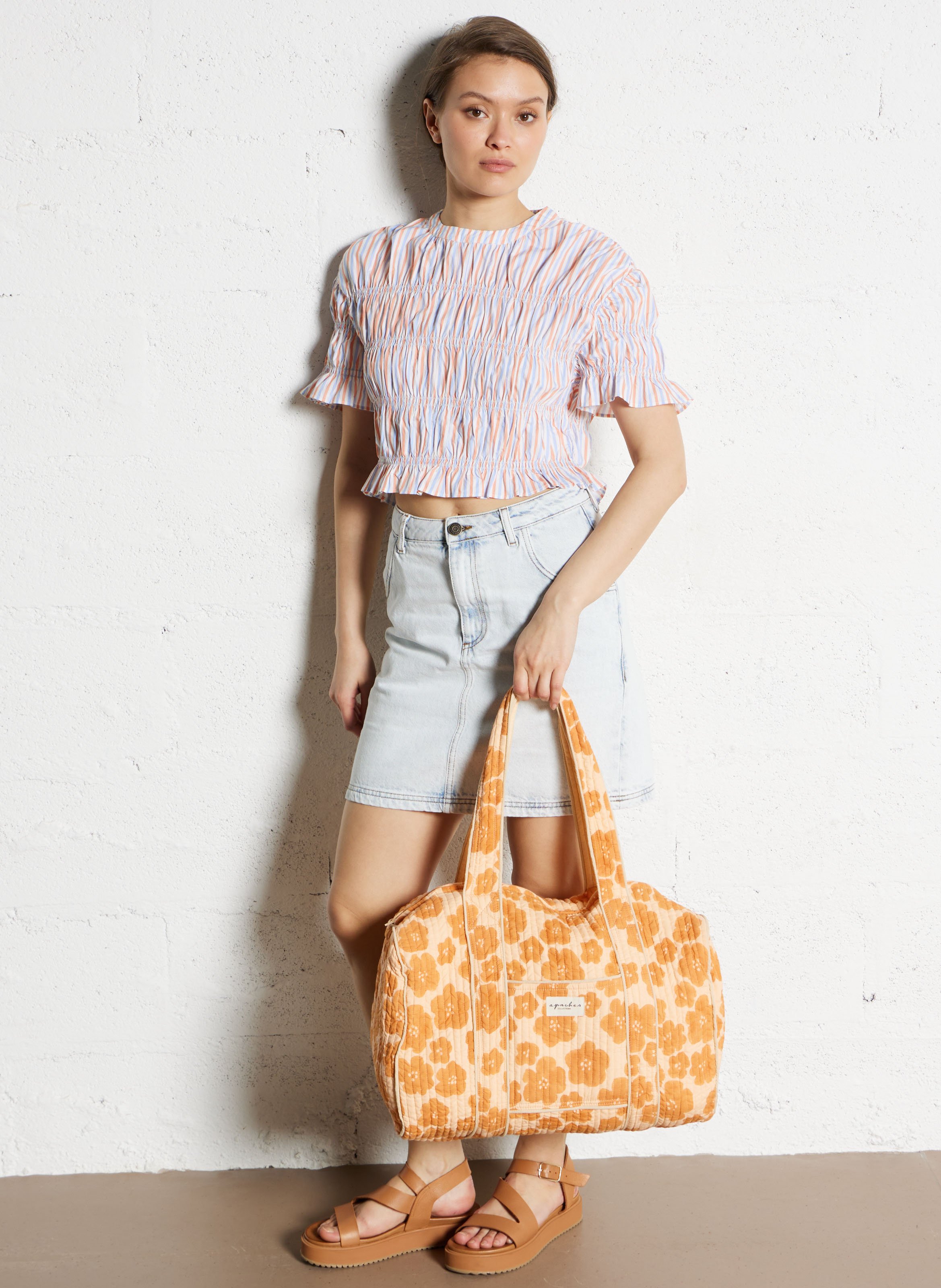 Cotton weekend bag APACHES COLLECTIONS Orange