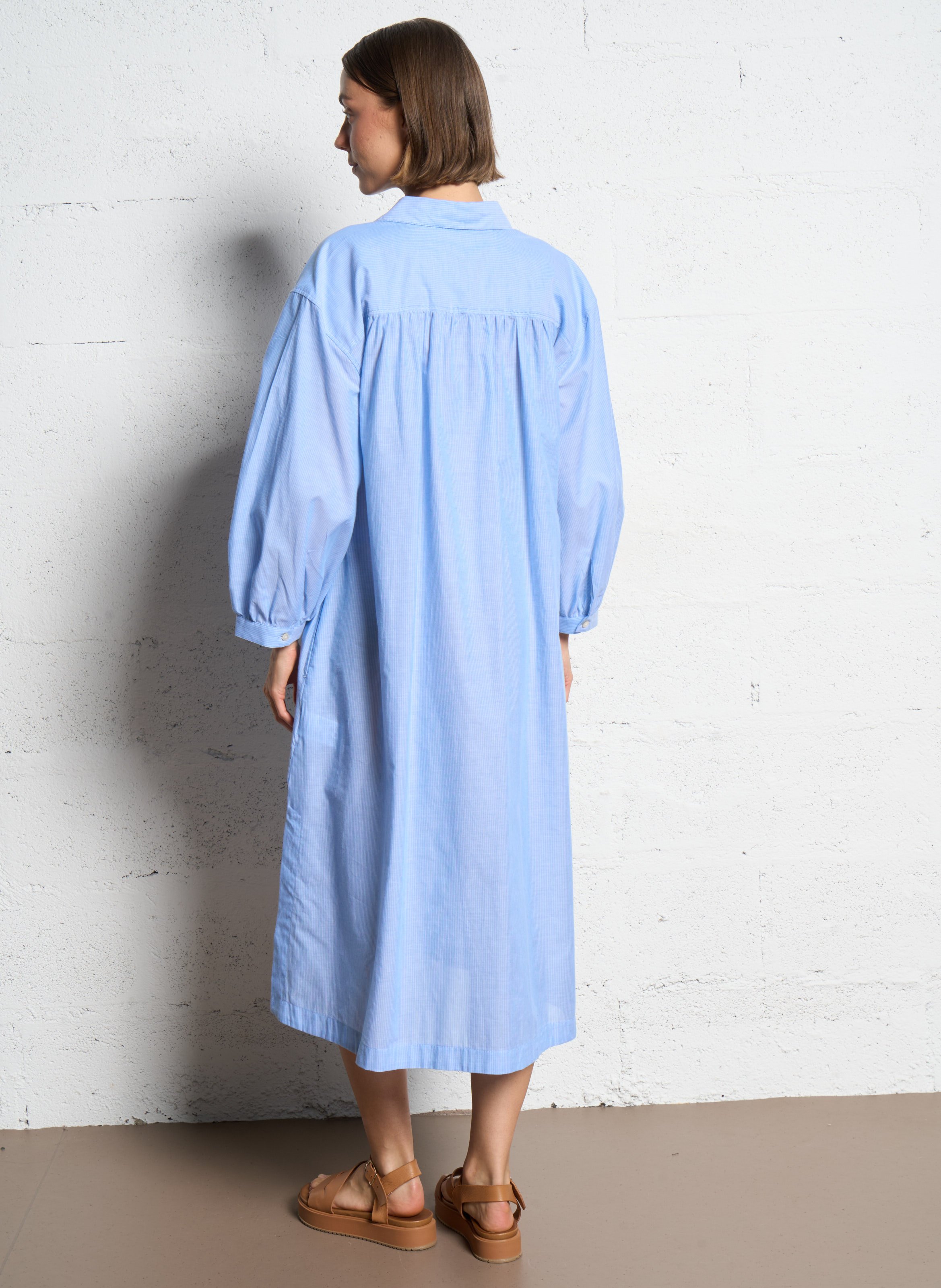 Halflange, gestreepte overhemdjurk RUE DE TOKYO Blauw