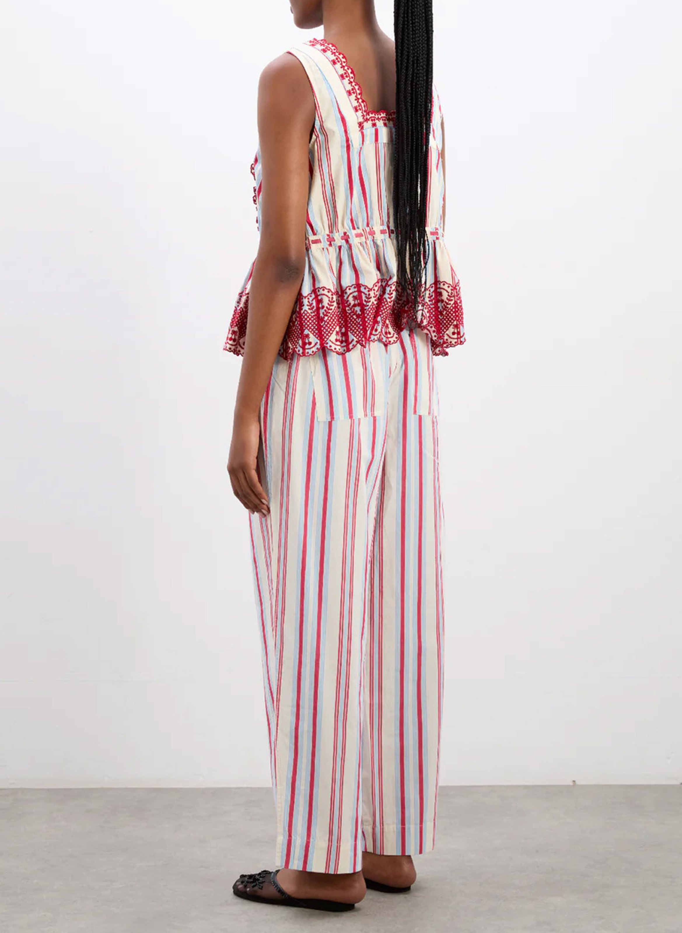 Square-neck striped top in organic cotton DAMSON MADDER Multicolored