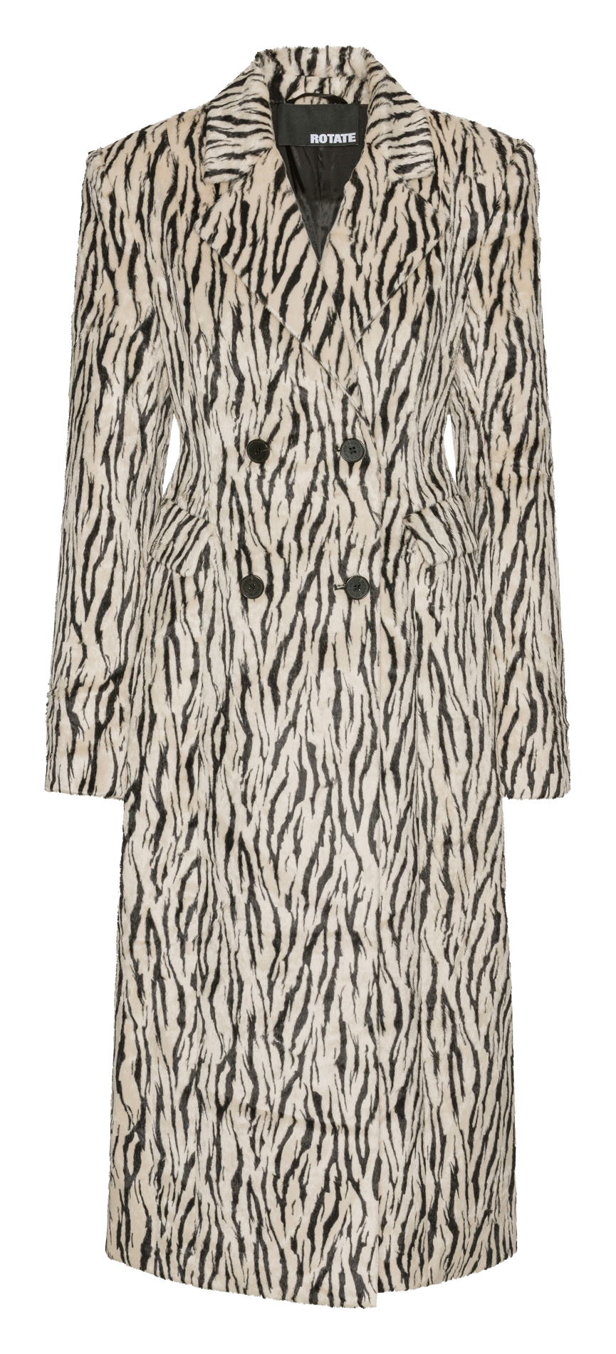 Manteau droit en coton mélangé imprimé ROTATE Multicolore