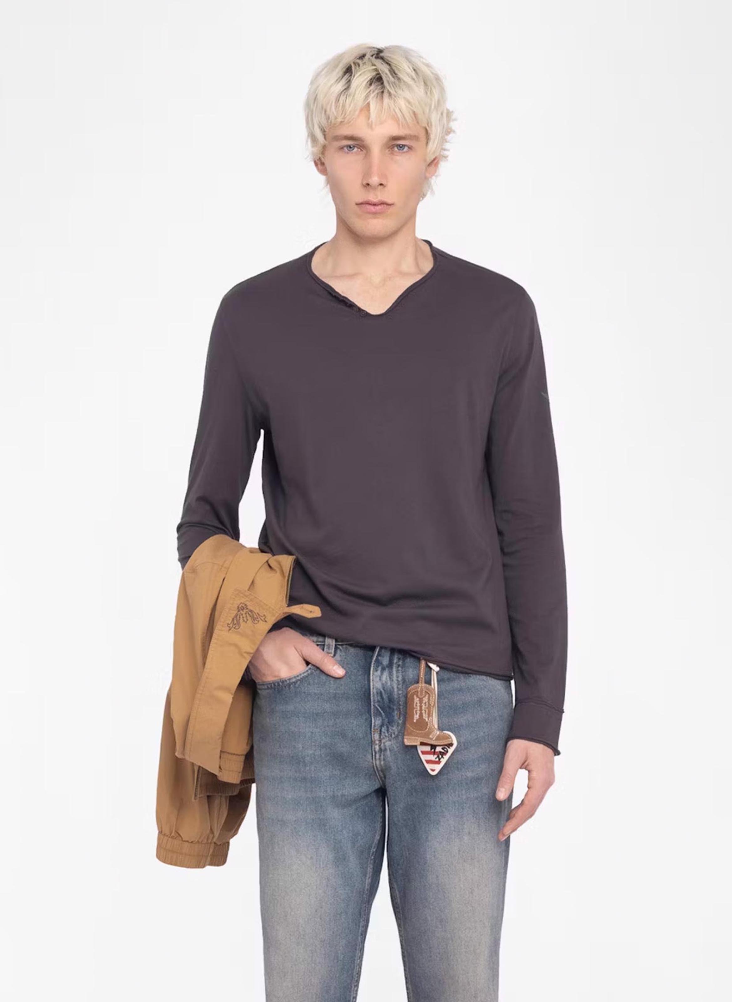 Tee-shirt droit en coton ZADIG&amp;VOLTAIRE Marron