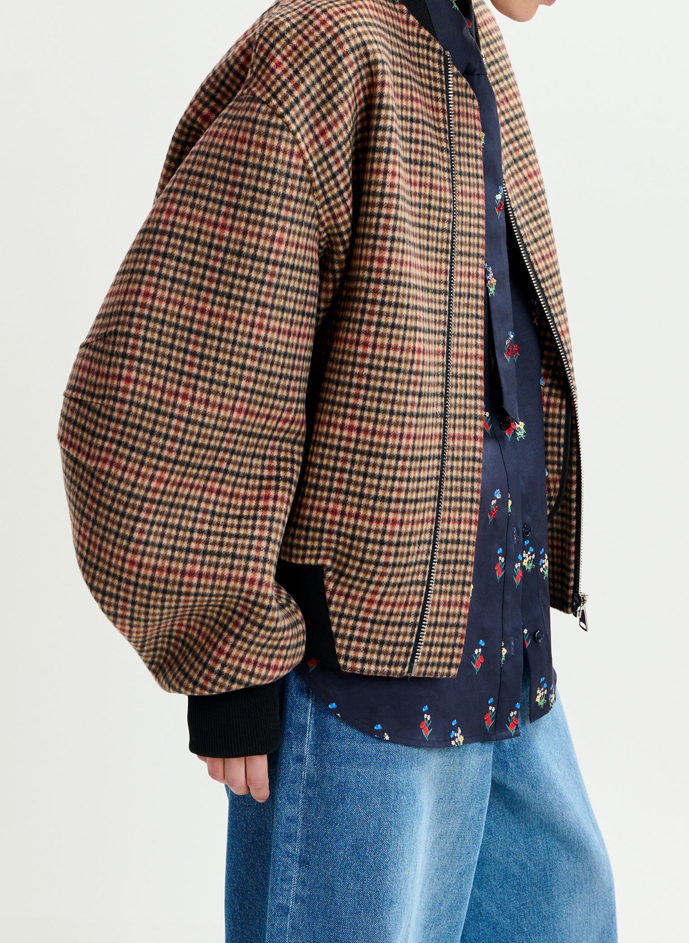 Blouson col teddy en laine ESSENTIEL ANTWERP Marron