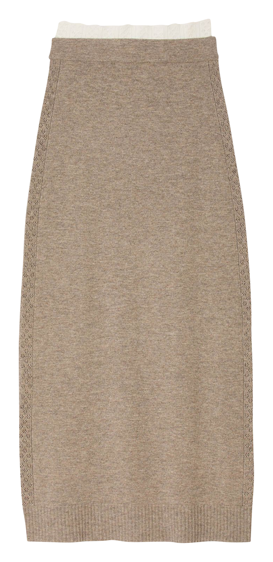 Jupe midi droite en laine mélangée SANDRO Beige