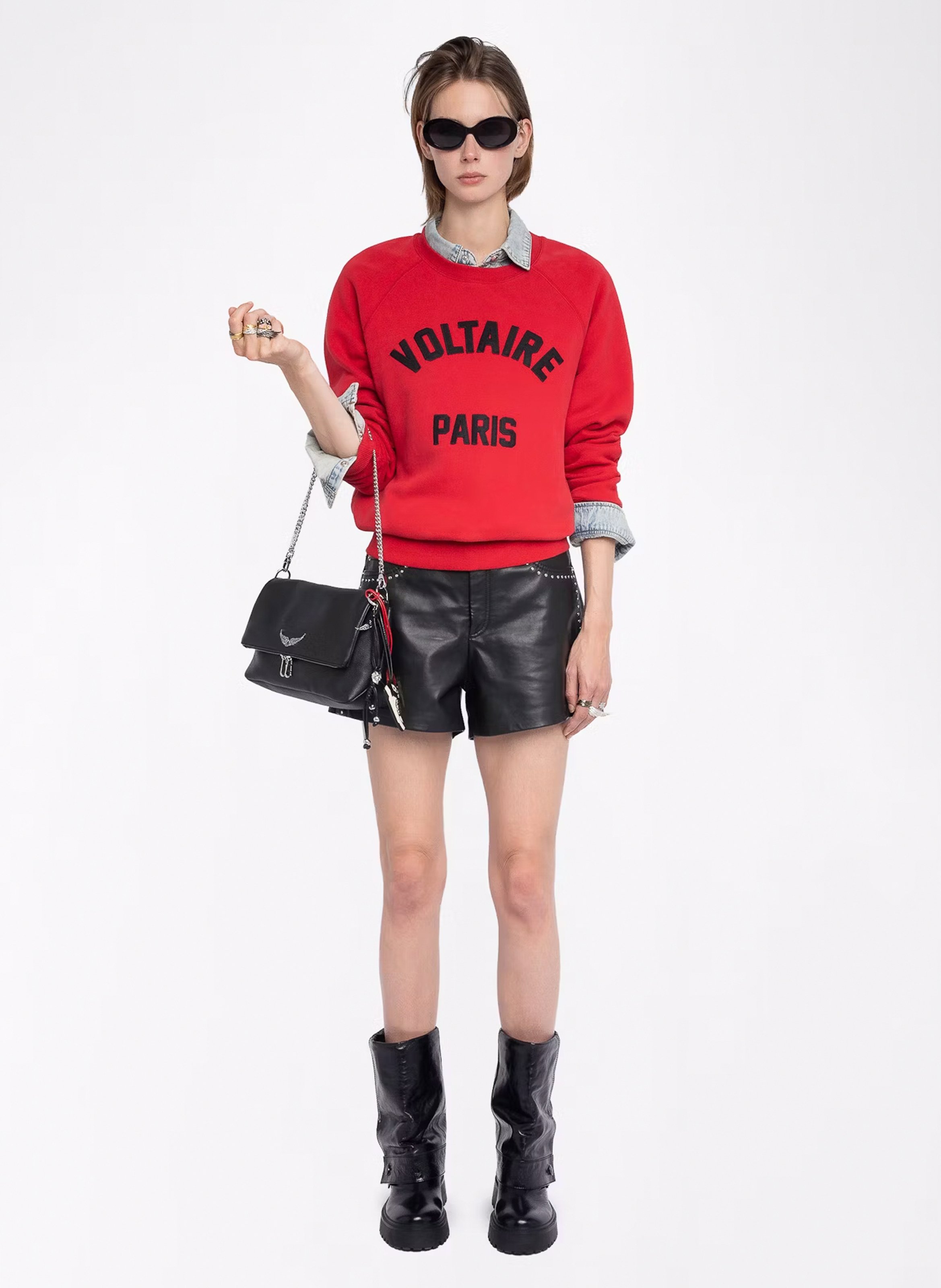 Felpa dritta in misto cotone ZADIG&VOLTAIRE Rosso